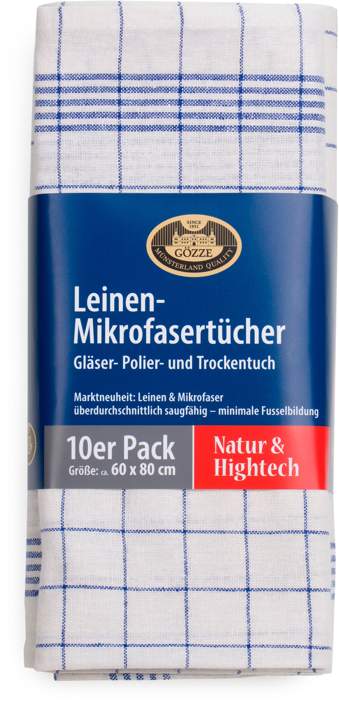 Gözze Geschirrtuch »Gläser und Poliertuch, Des. 60053, 60x80 cm« Mikrofaser