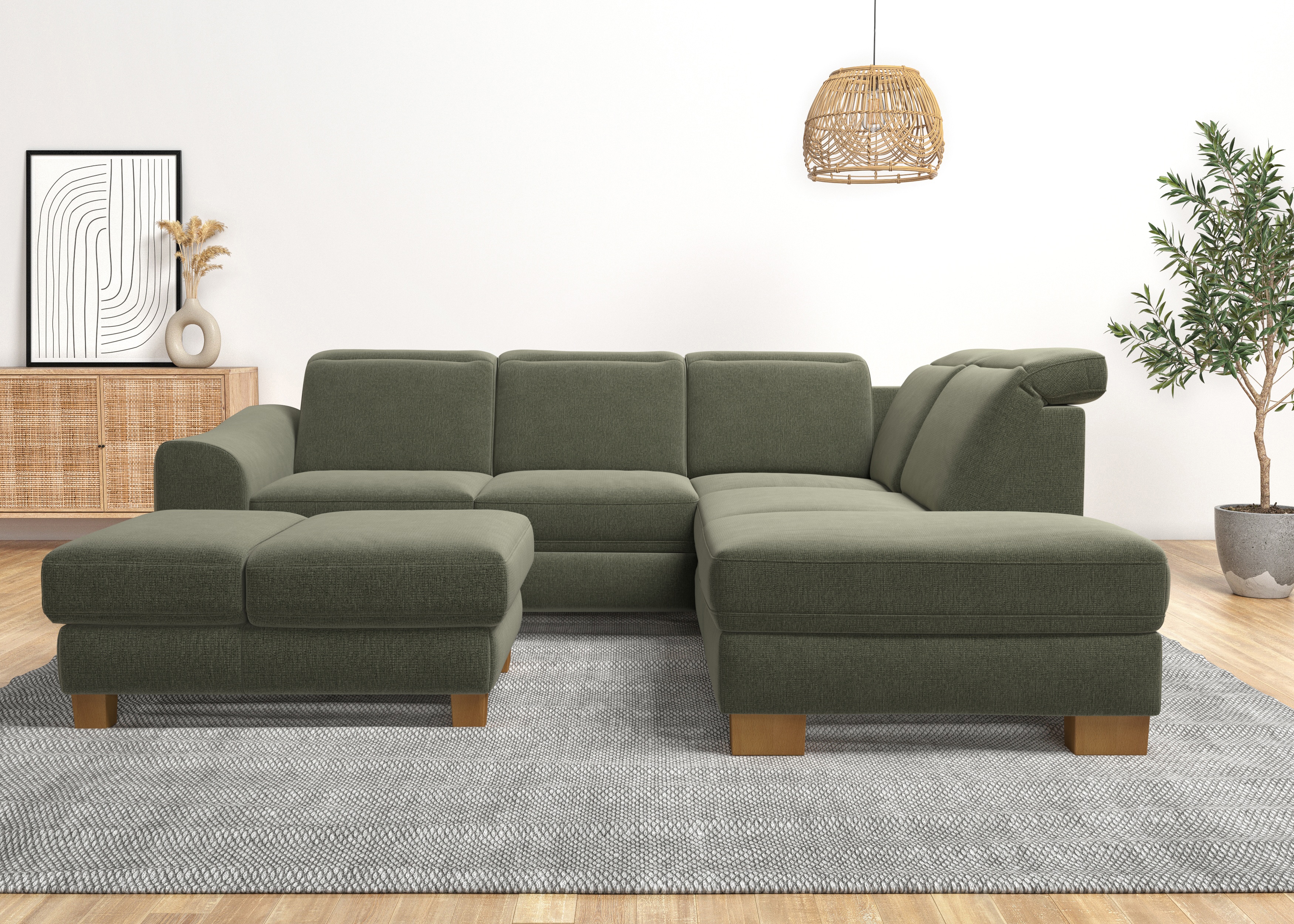 Home affaire Ecksofa "Dundee L-Form" wahlweise mit Kopfteilverstellung und zusätzlich mit Schlaffunktion