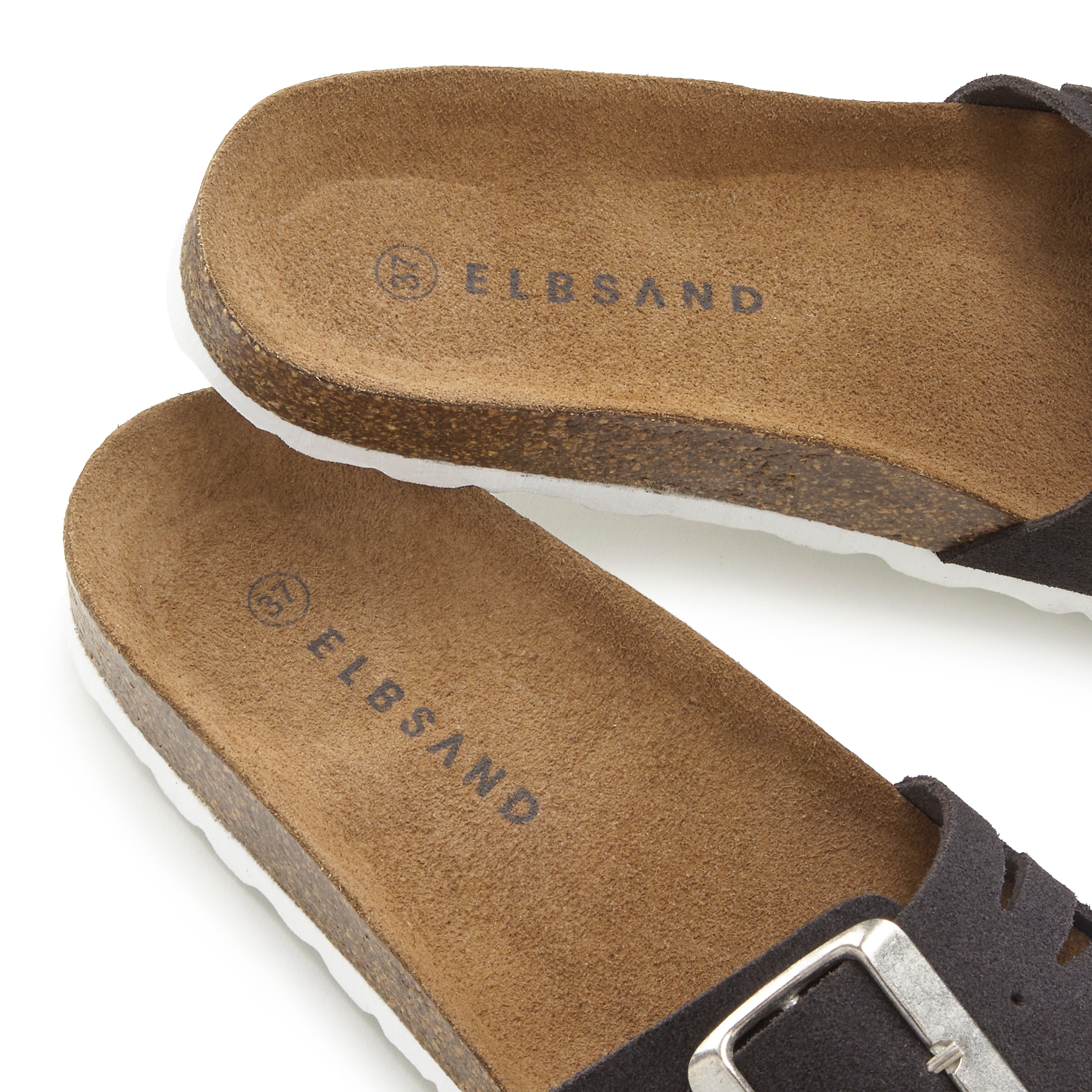 Elbsand Pantolette »Sandale«, Mule, offener Schuh aus Leder mit weichem Komfortkorkfußbett