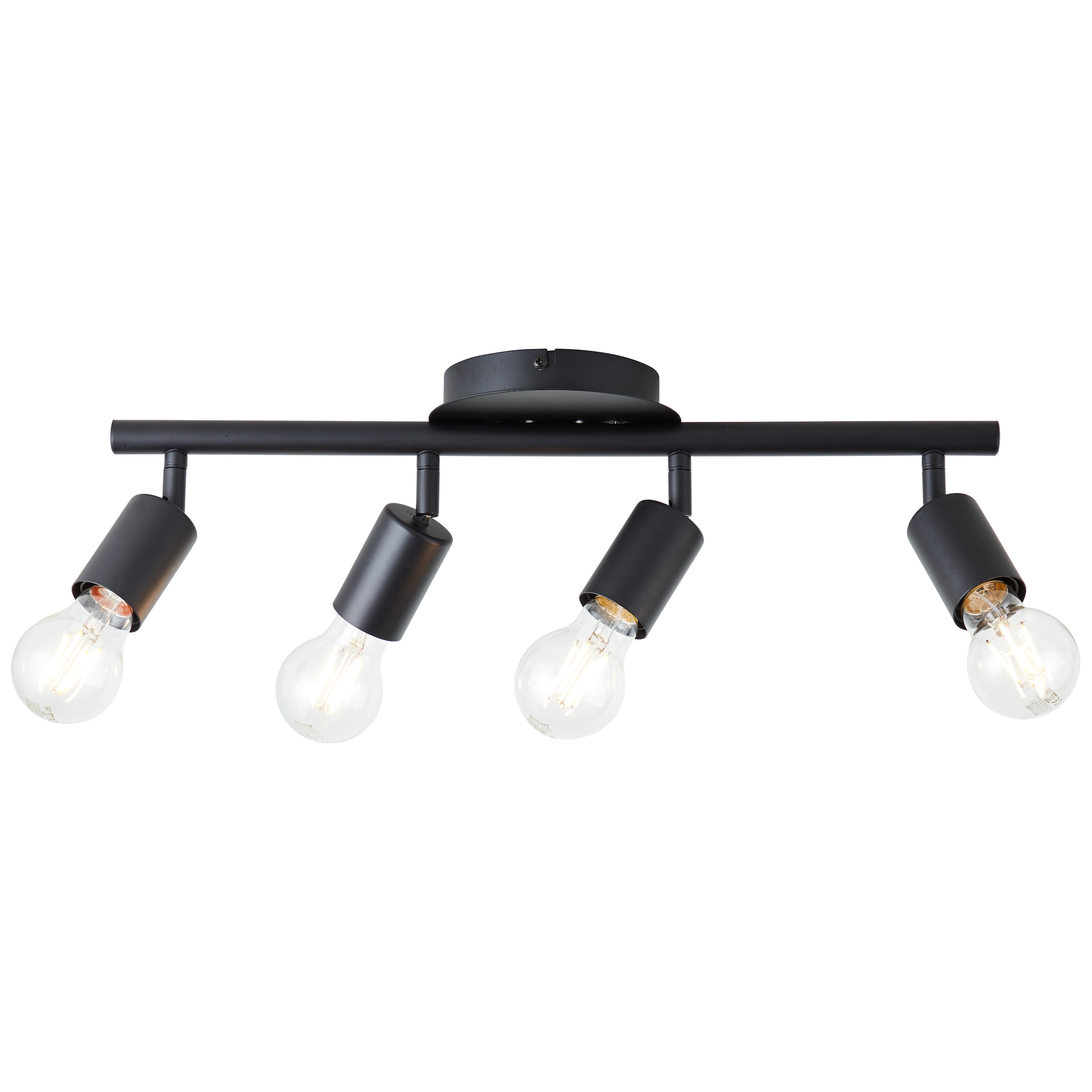 Brilliant Deckenstrahler »Tiffany«, 4 flammig, Leuchtmittel E27 | ohne Leuchtmittel, Deckenstrahler, 12 x 49 x 14 cm, E27, schwenkbar, Metall, matt schwarz