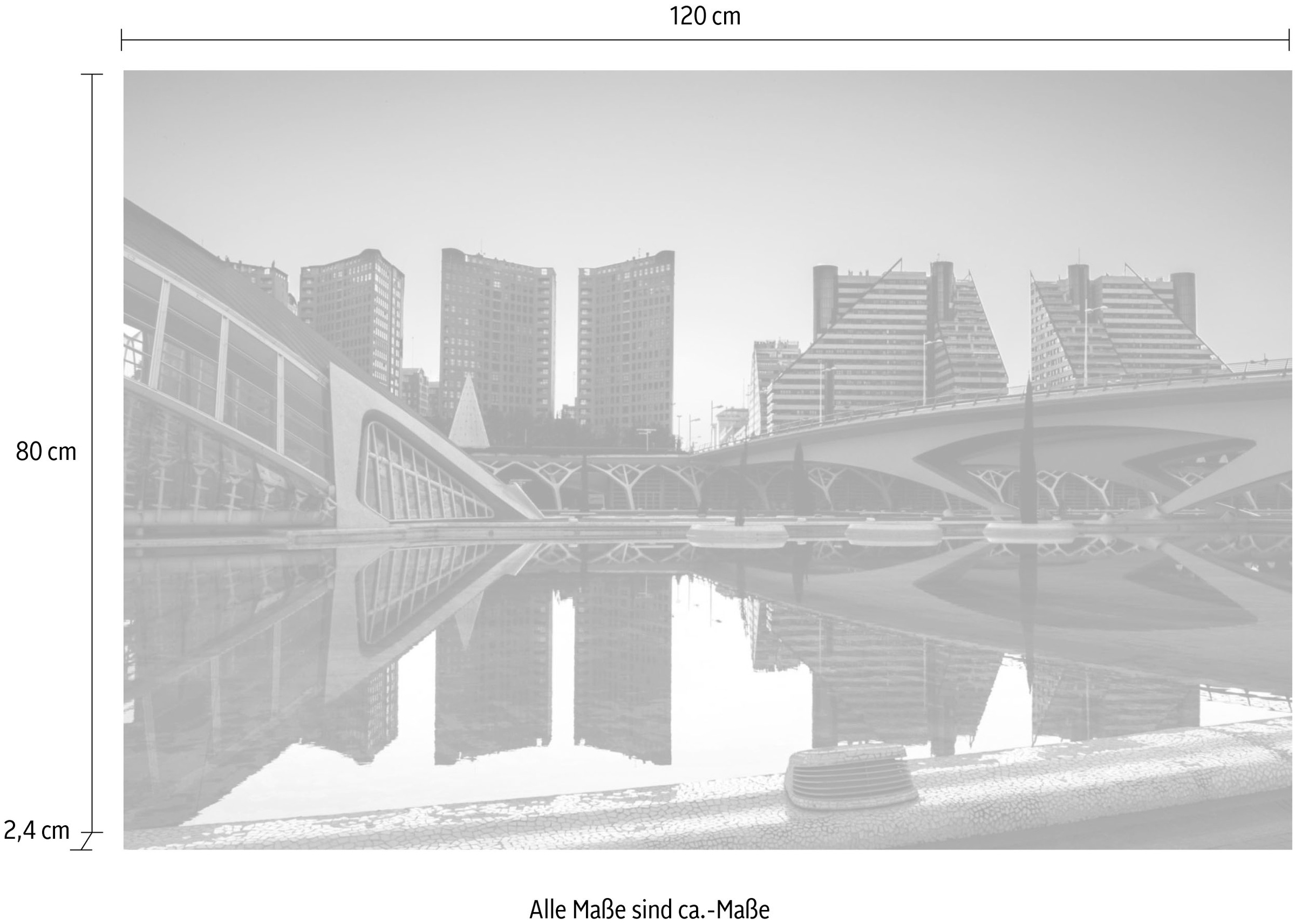 queence Acrylglasbild »Seebrücke«, Elemente der Architektur-Gebäude-Städte-Skyline, Fine Art-Print in Galeriequalität
