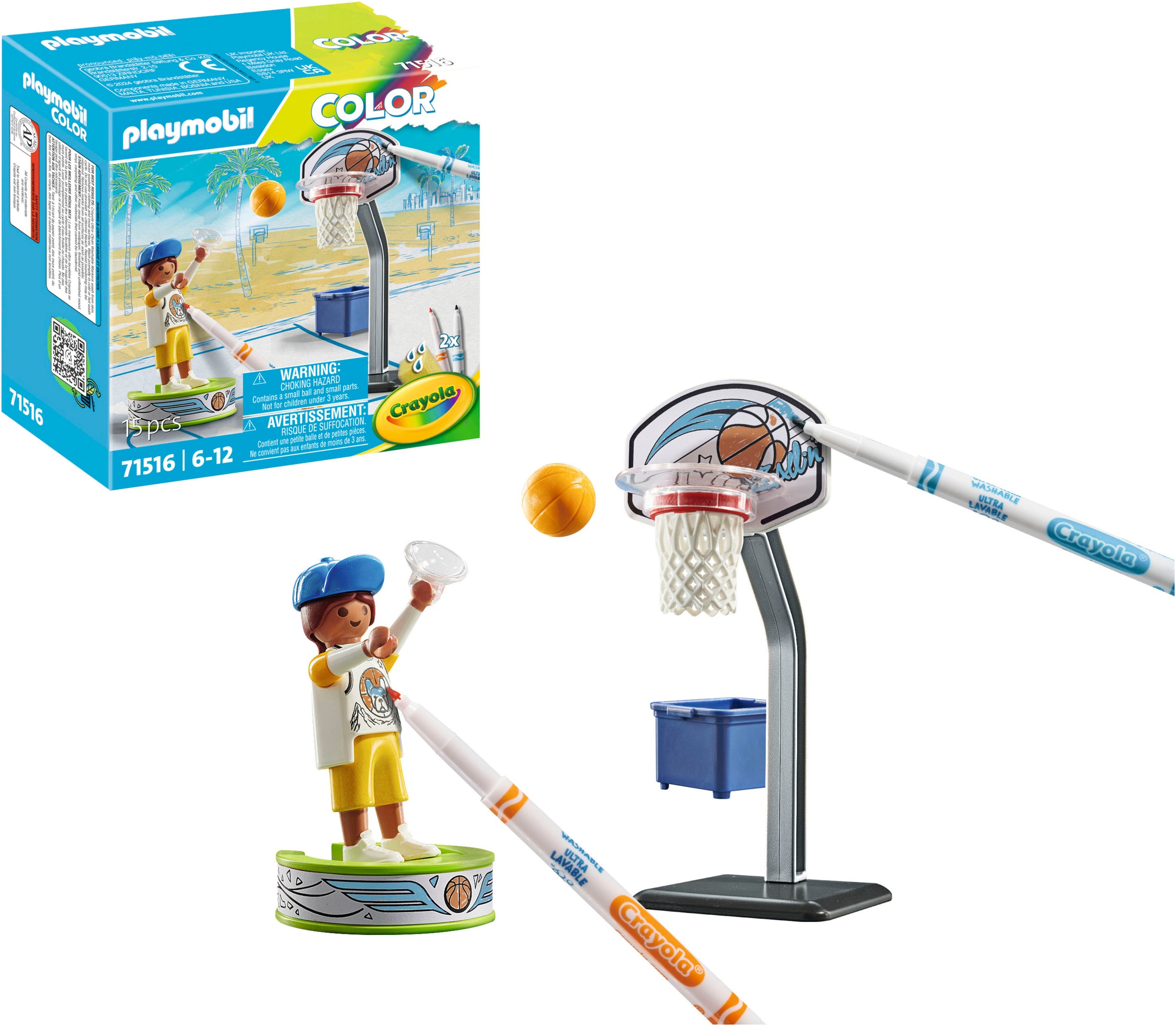 Playmobil® Konstruktions-Spielset »Skater mit Basketball (71516), Color«, (15 St.), Made in Europe