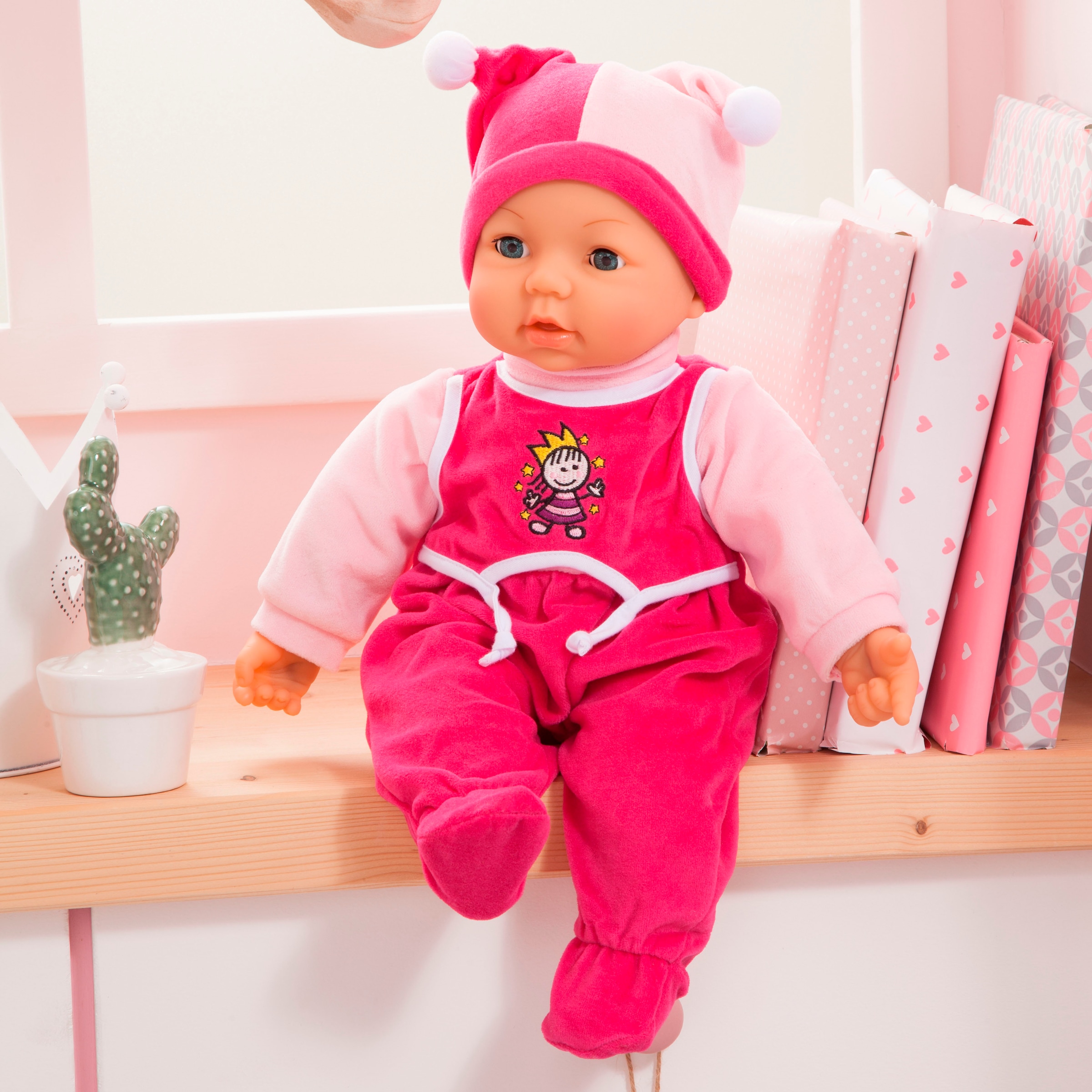 Bayer Babypuppe »Hello Baby, 46 cm pink/rosa«, (3 tlg.)