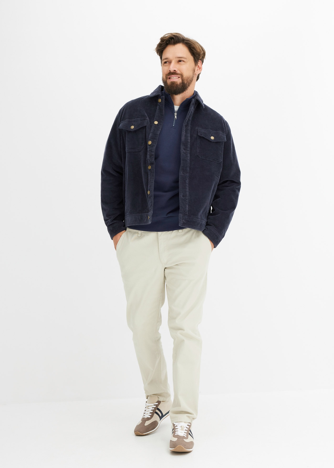 bonprix Sweatshirt »Sweatshirt mit Troyerkragen«, mit Stehkragen, mit Reißverschluss, Regular Fit, unifarben
