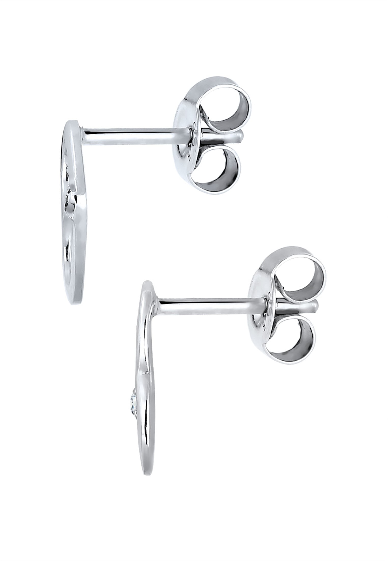 Elli DIAMONDS Paar Ohrstecker »Ohrringe Ohrstecker Herz Diamant Weiß (0.03 ct) 925 Sterling Silber«