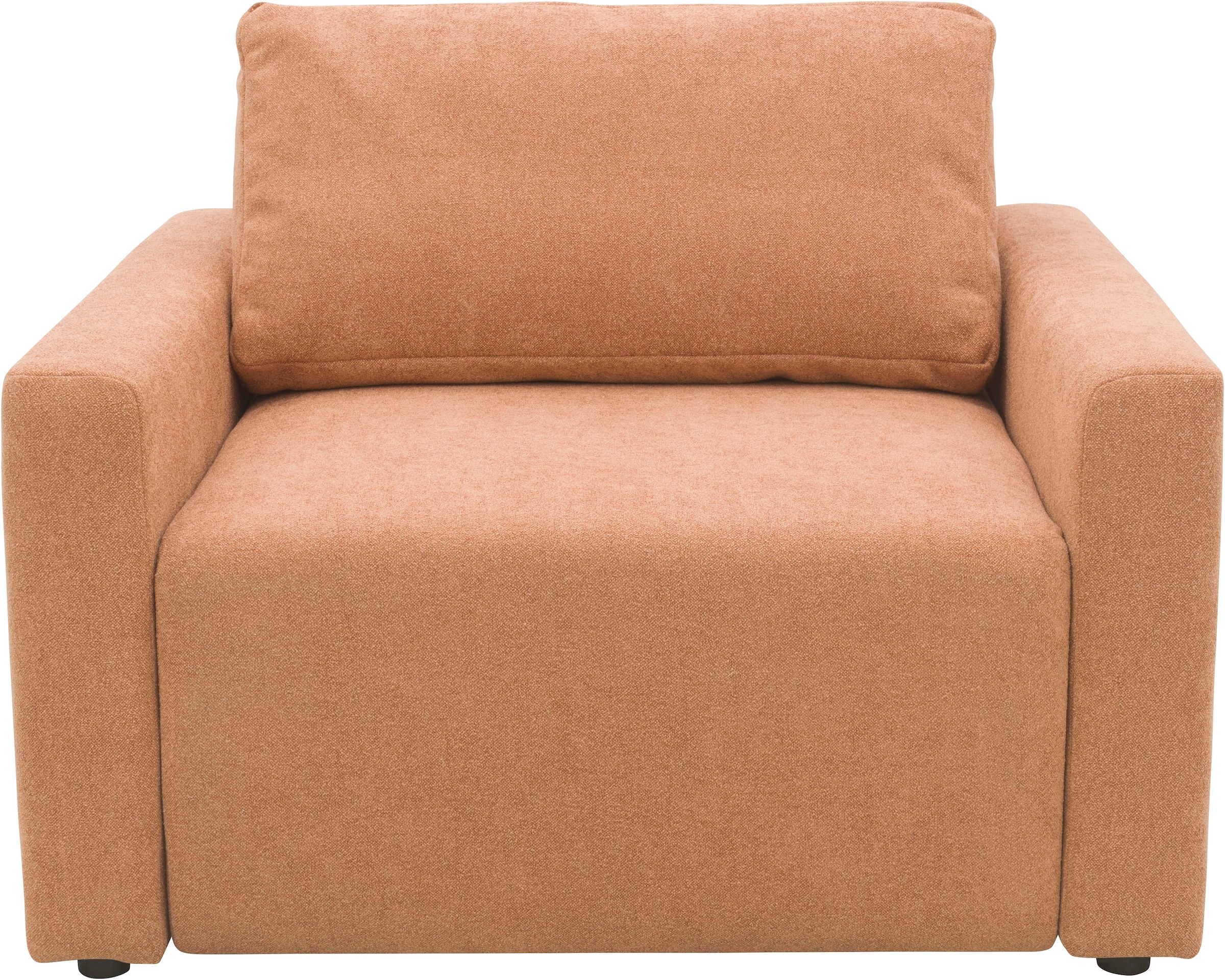 DOMO collection Sessel »Sintra ausklappbar zur Schlaffunktion, mit Rückenkissen«, Feinstruktur, lachs