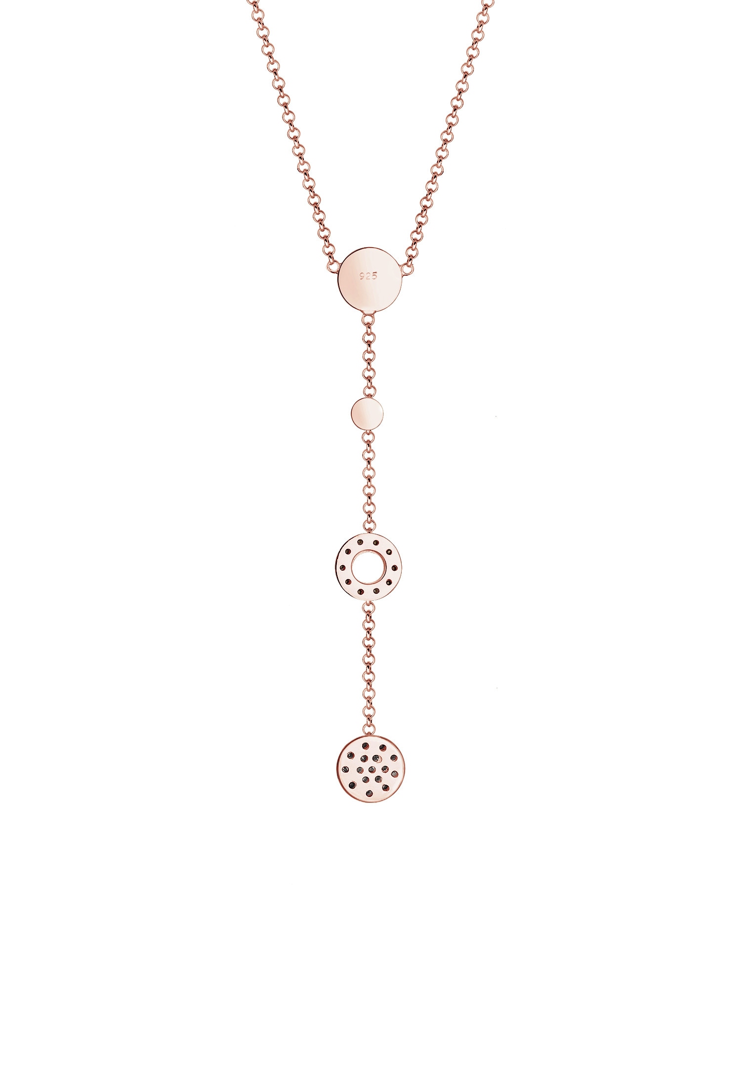 Elli Silberkette »Halskette Kreis Glas Kristalle Weiß 925 Sterling Silber«