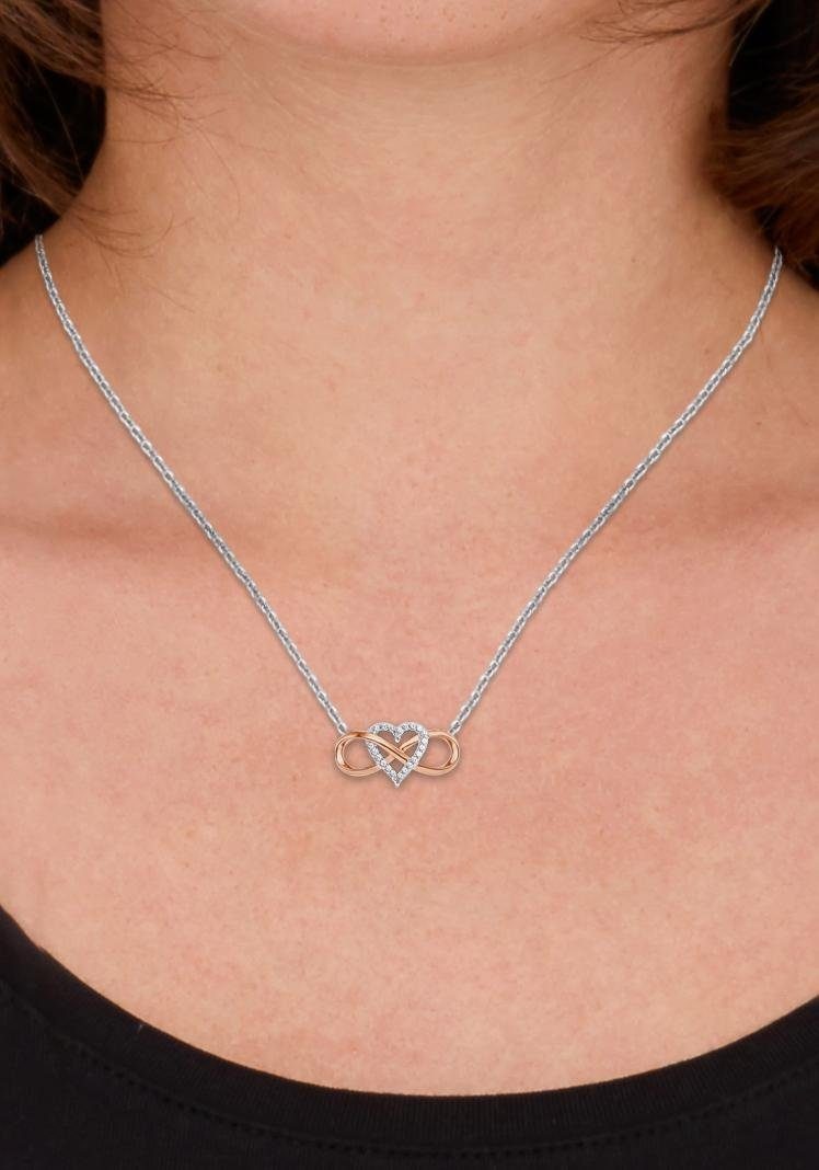 Amor Kette mit Anhänger »Infinity Unendlichkeitsschleife mit Herz« mit Zirkonia (synth.)