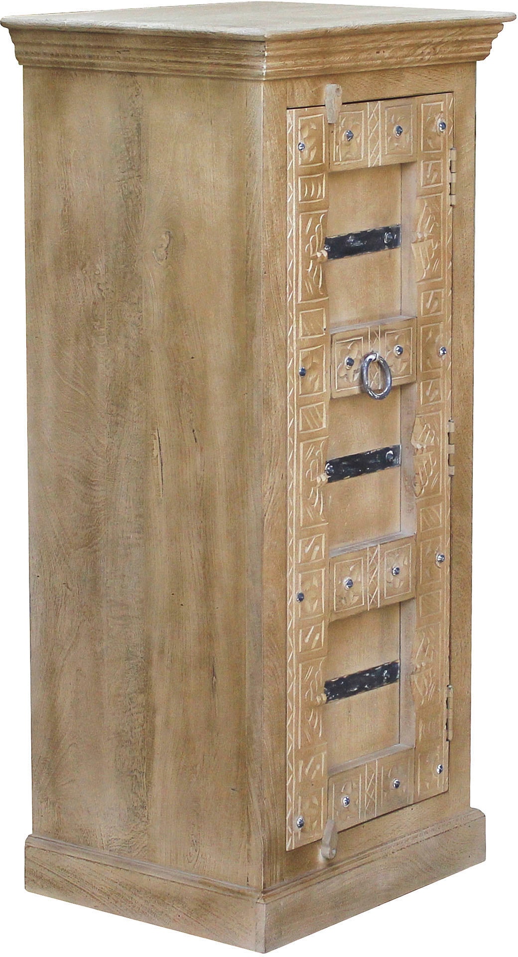 SIT Highboard »Daipur Kommode«, geschnitzte Verzierungen, schmale Kommode mit 1 Tür