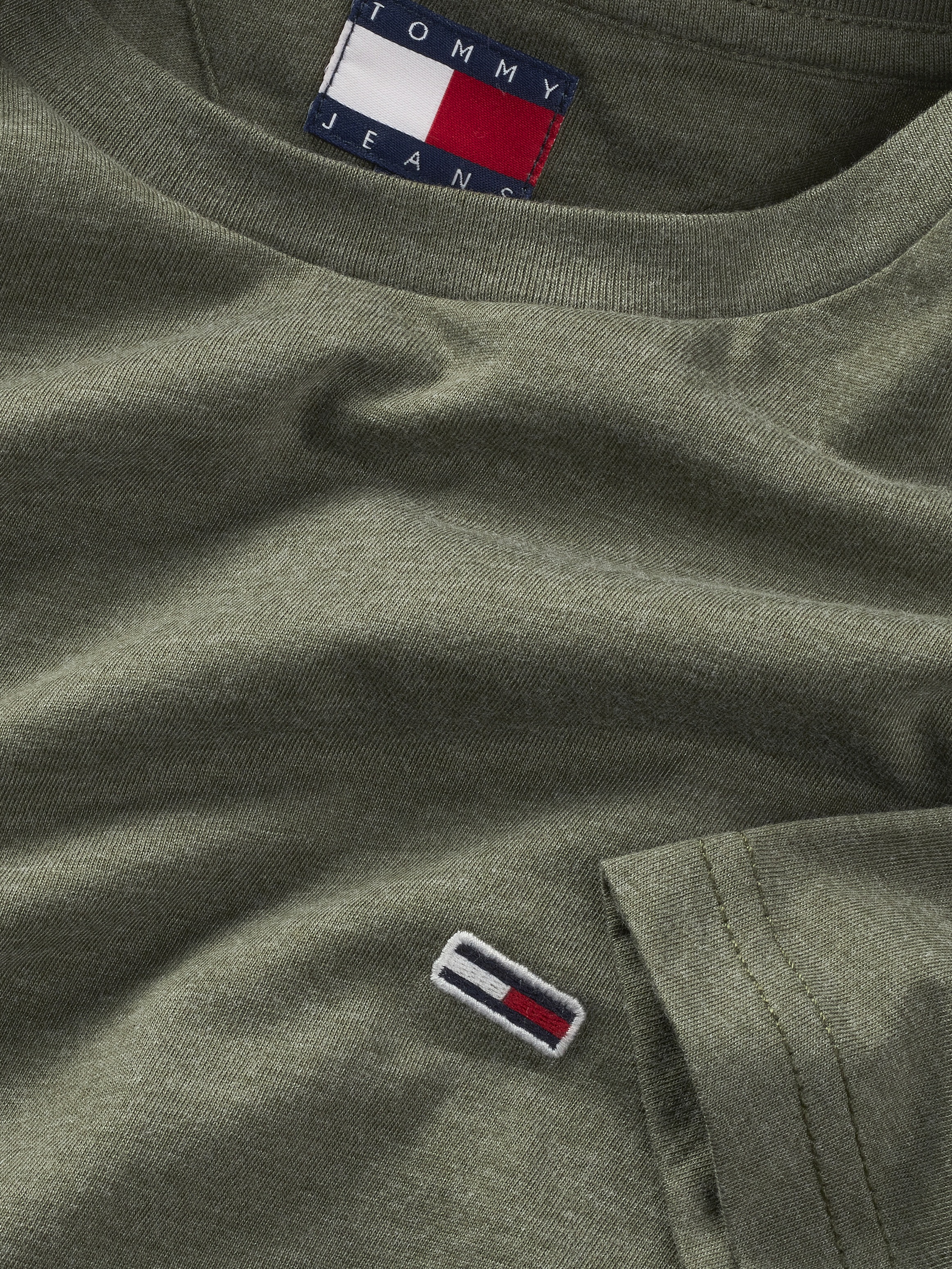 Tommy Jeans T-Shirt »TJM XSLIM JASPE HTR TEE EXT«, Mit Rundhalsausschnitt
