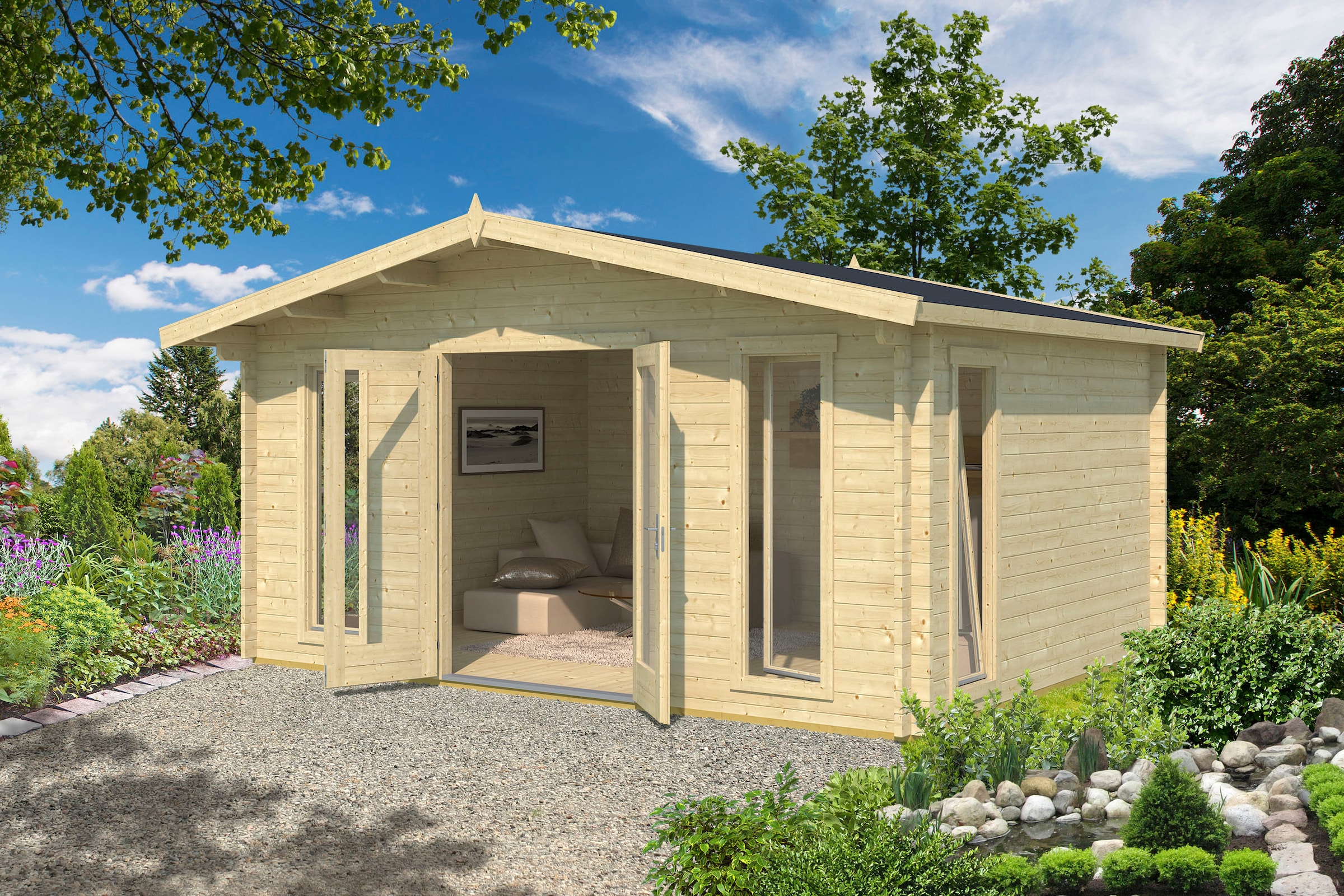 LASITA MAJA Gartenhaus »ELGIN 44«, (Set, inkl. Fussbodenbretter zum verlegen)