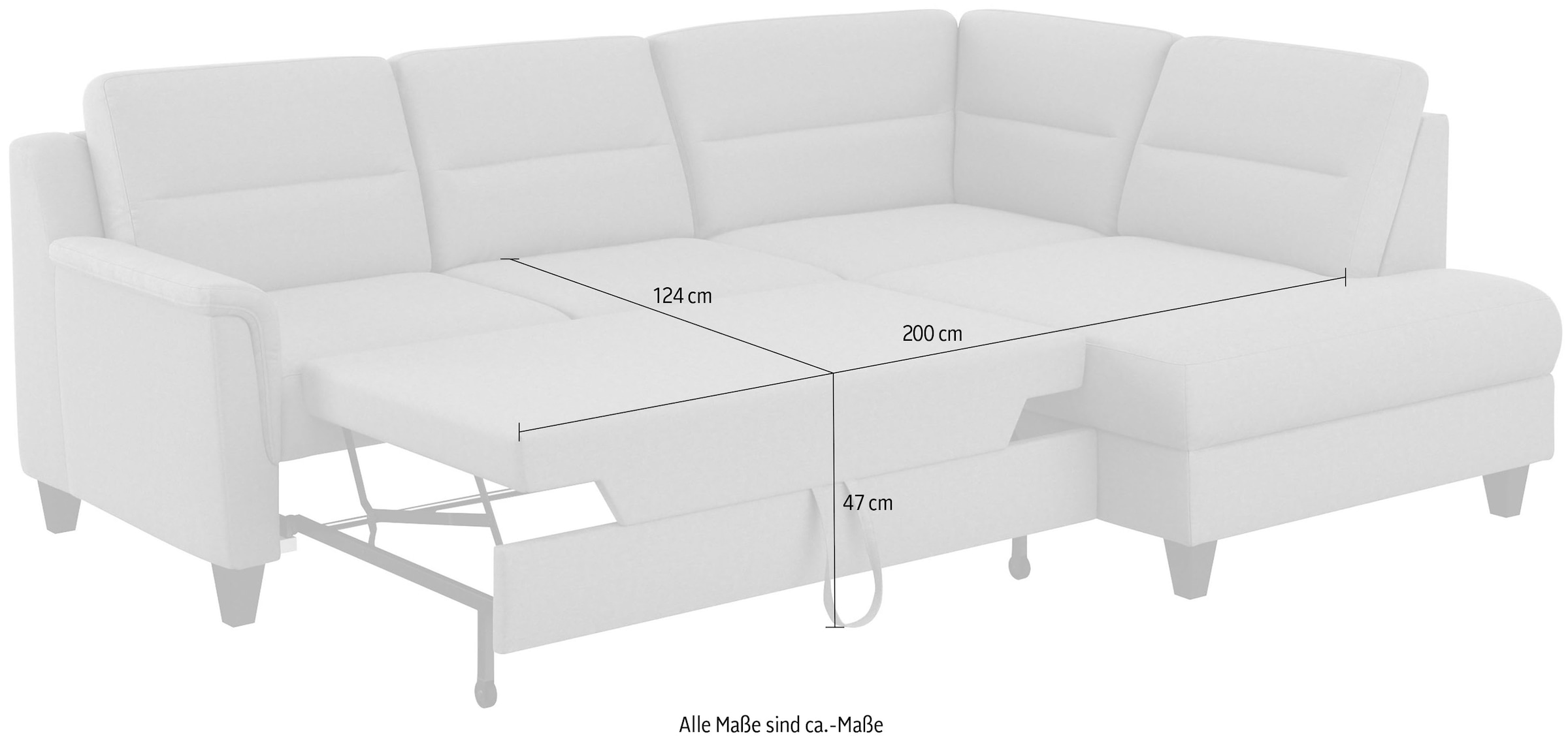 sit&more Ecksofa »Farö L-Form«, inklusive Federkern, wahlweise mit Bettfunktion und Bettkasten