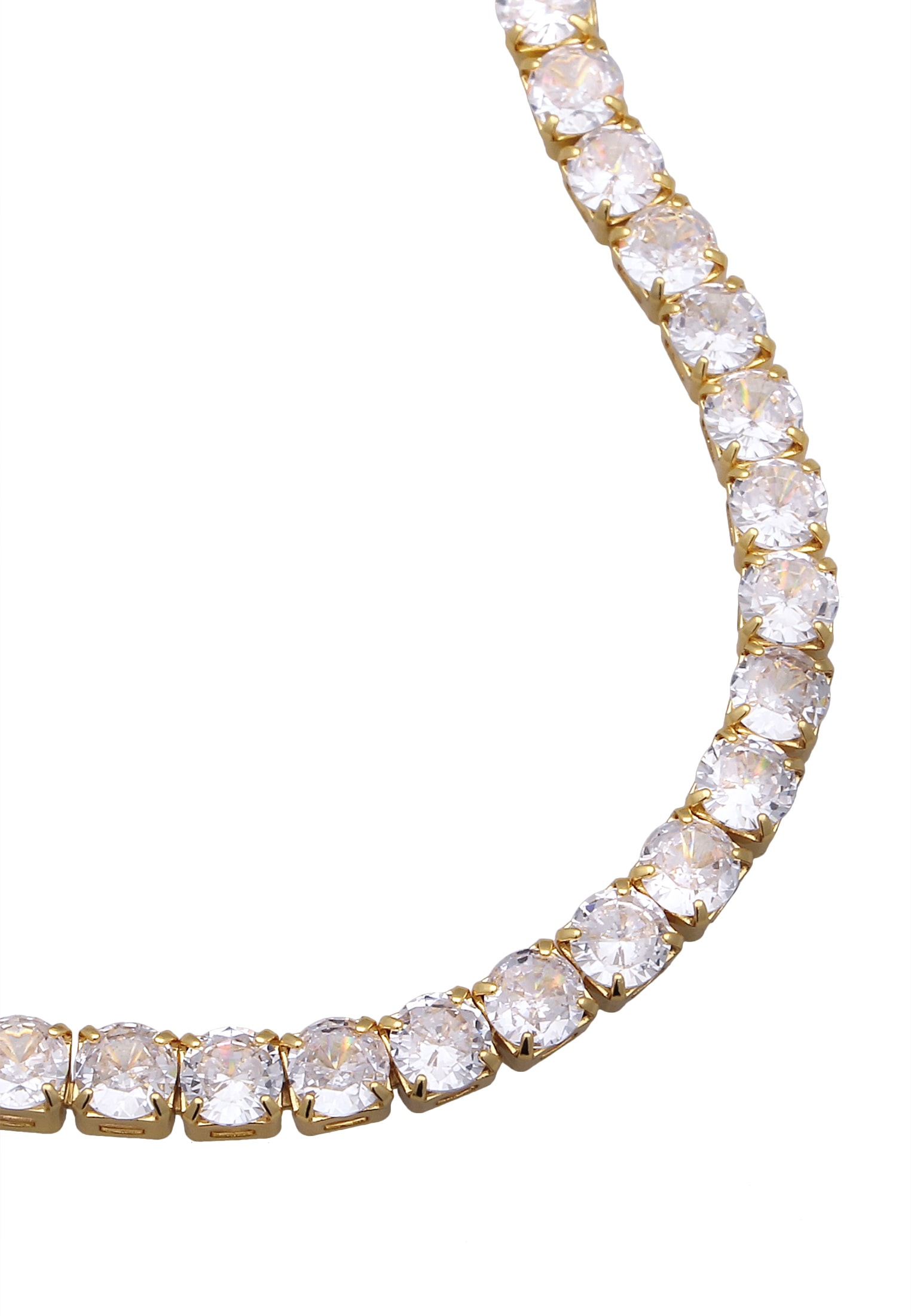 Elli Silberkette »Halskette Zirkonia Glamouröse Collier Goldfarben«