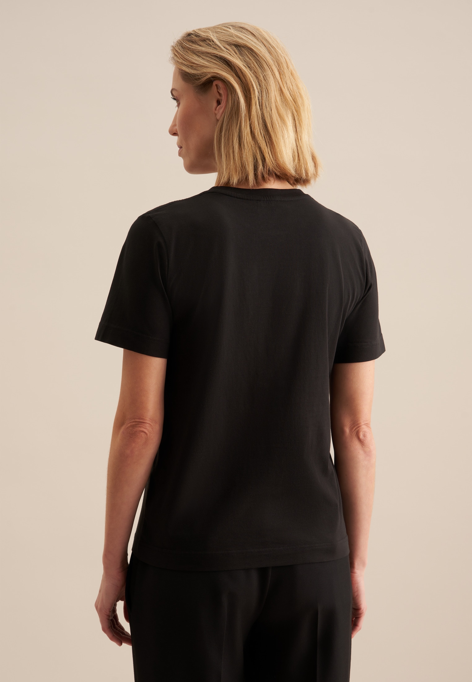 seidensticker T-Shirt »Schwarze Rose«, 1/2 Rundhals Uni