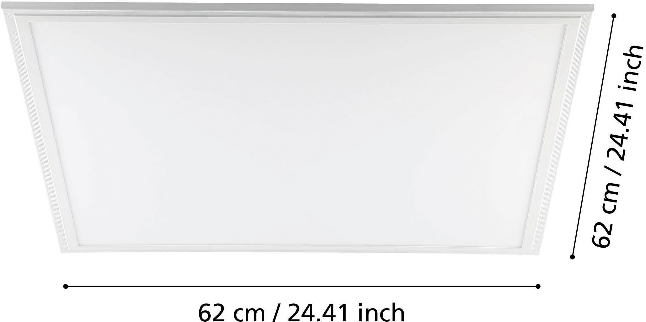 EGLO Rasterleuchte »Salobrena 1 Einbaulampe, Deckenlampe, Aluminium und Kunststoff, Lampe« LED-Modul 1 Stk. Neutralweiß Deckenlampe 62cm, Wohnzimmerlampe, LED Deckenleuchte, Bürolampe, Weiß