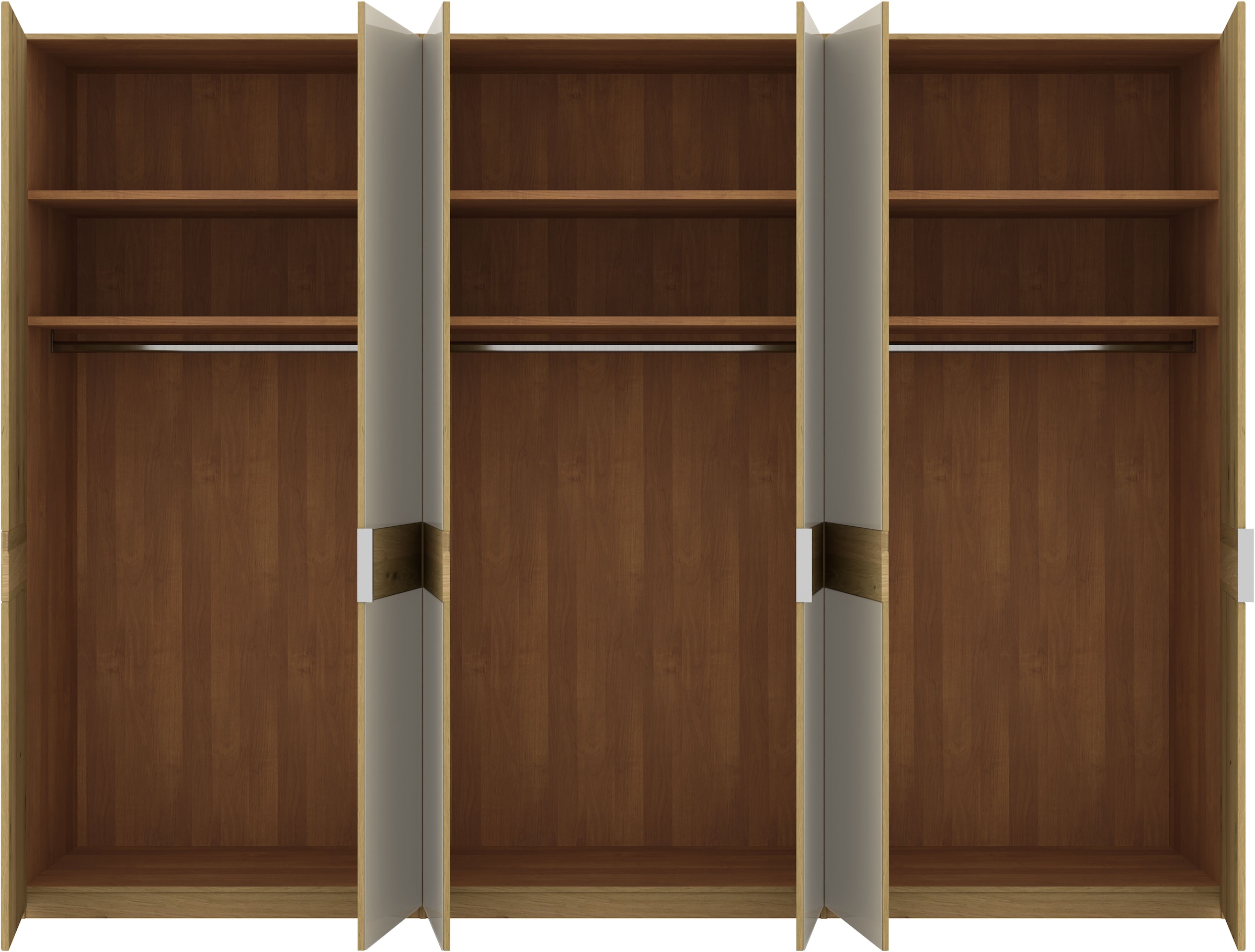 Musterring Drehtürenschrank »Savona, Kleiderschrank, Schrank, Garderobe, teilmassiv Eiche«, (mit Türdämpfern, mit Spiegel oder Glas, extra Böden, MADE IN GERMANY), Türen in Bianco-Eiche massiv, Spiegel-/Glastüren, verschiedene Größen
