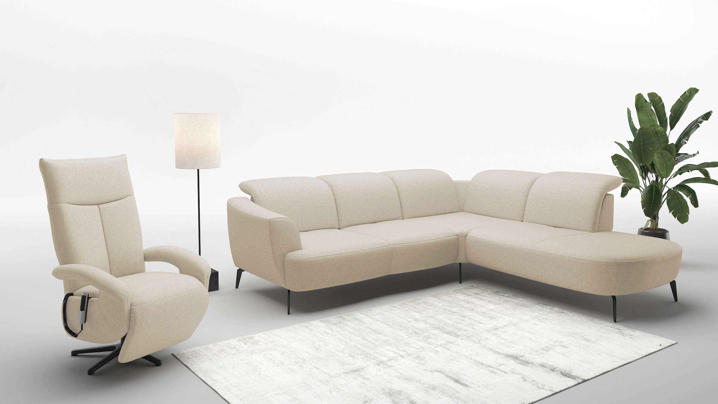 sit&more Ecksofa »Zoe«, ink.Sitztiefenverstellung, wahlweise mit Kopfteilverstellung