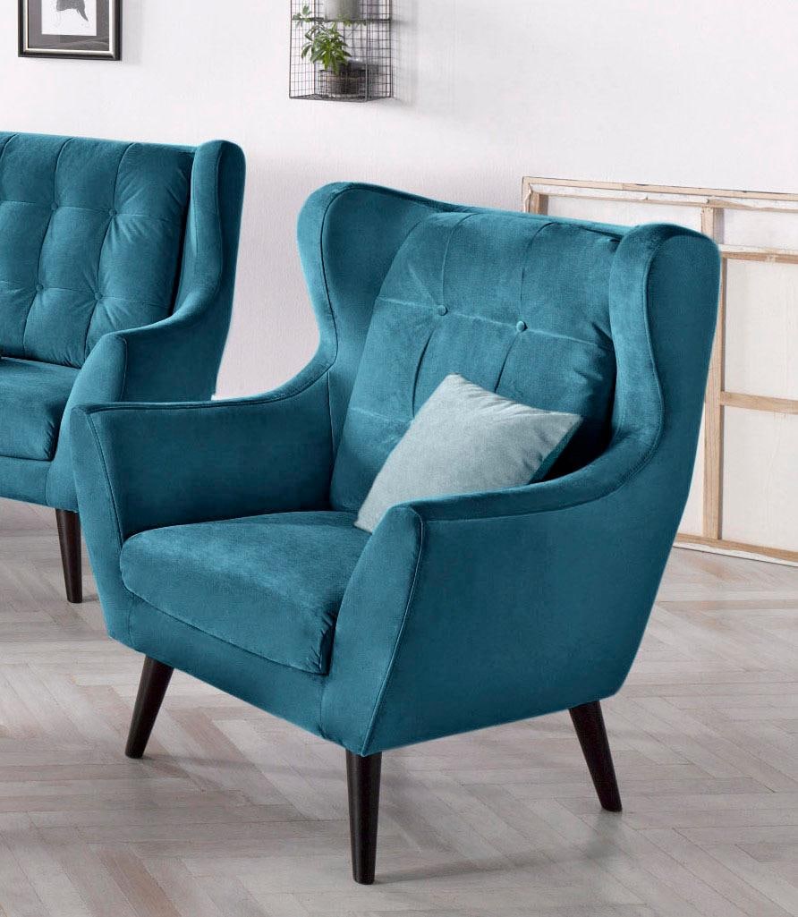 andas Ohrensessel »Hemmink, Sessel, Loungesessel«, mit Knopfheftung