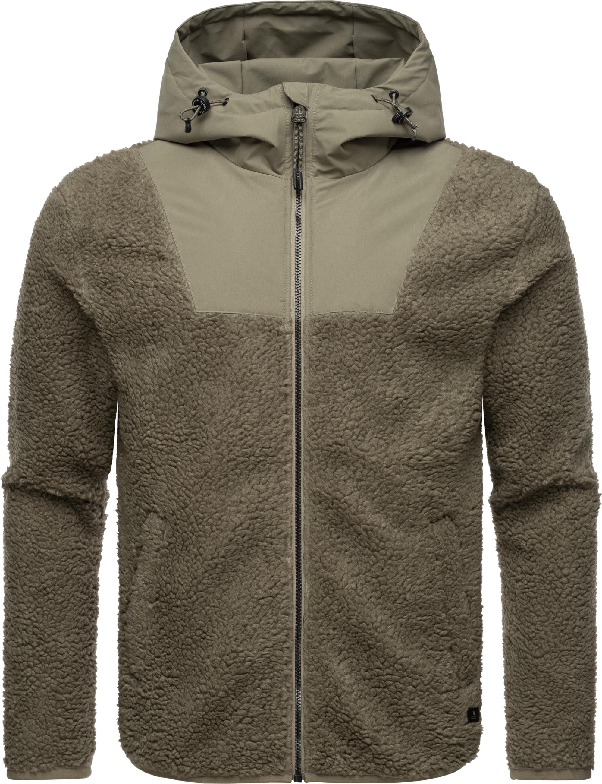 Sweatjacke »Fleecejacke Adar«, Angesagte Herren Plüschjacke mit hohem Kragen