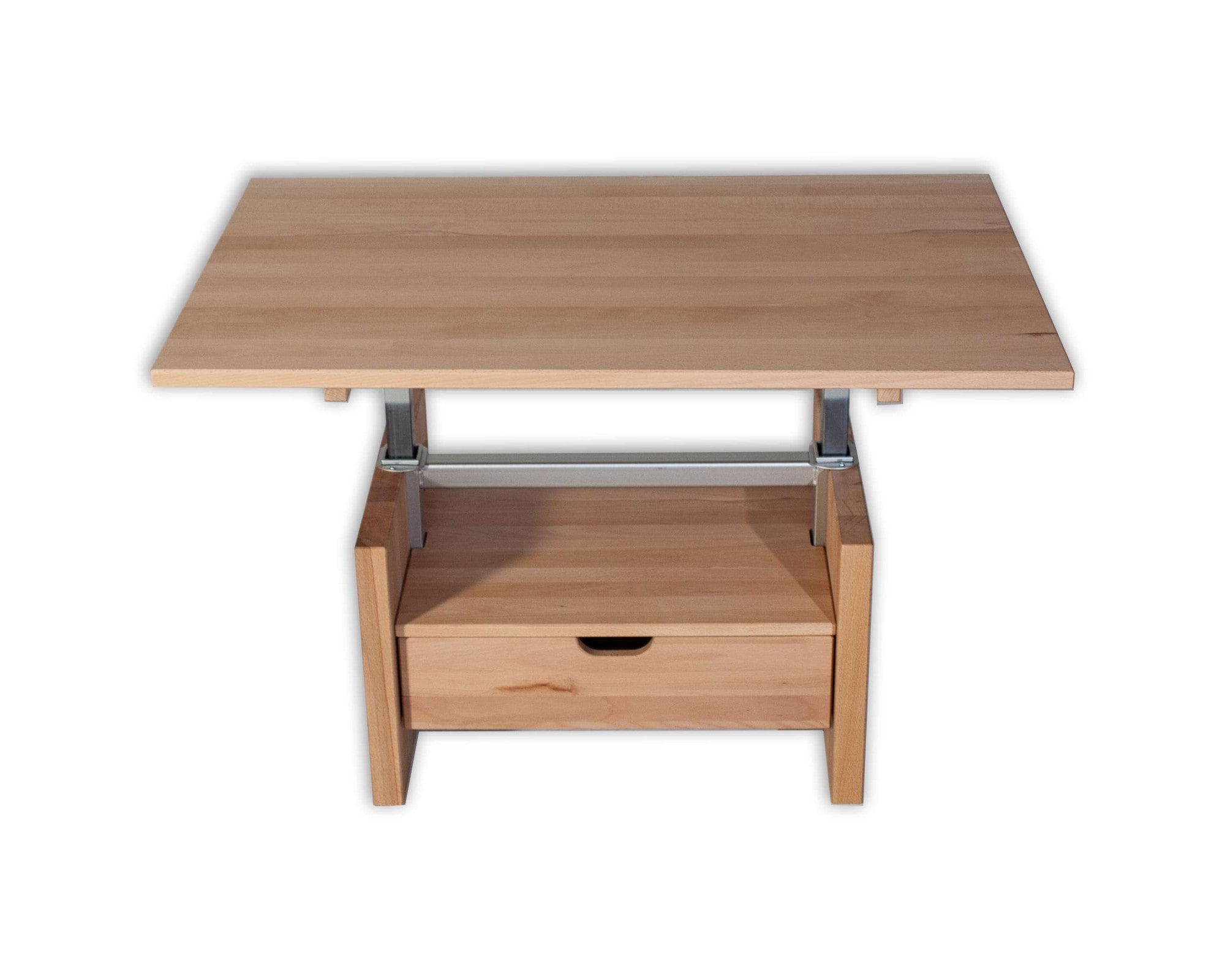Home affaire Couchtisch »Hamilton Kaffeetisch, Massivholz, modern design, in Buche geölt«, höhenverstellbar Tischplatte, rechteckig, mit Schublade, Ablage