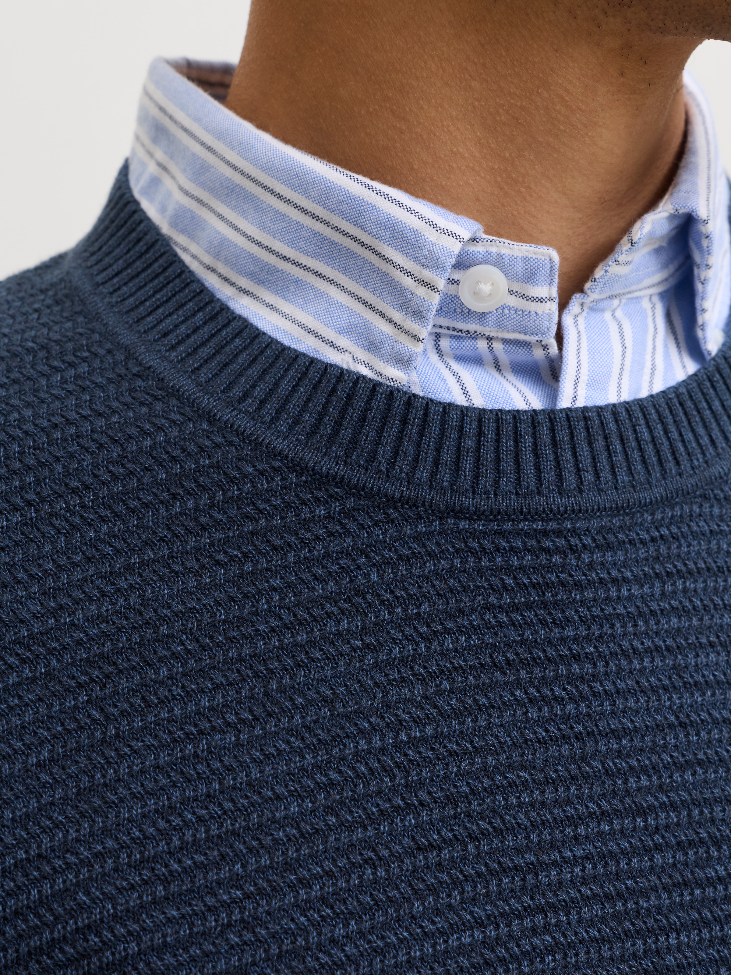 Jack & Jones Rundhalspullover »JPRBLURILEY KNIT CREW NECK LS SN« Baumwolle, regular fit