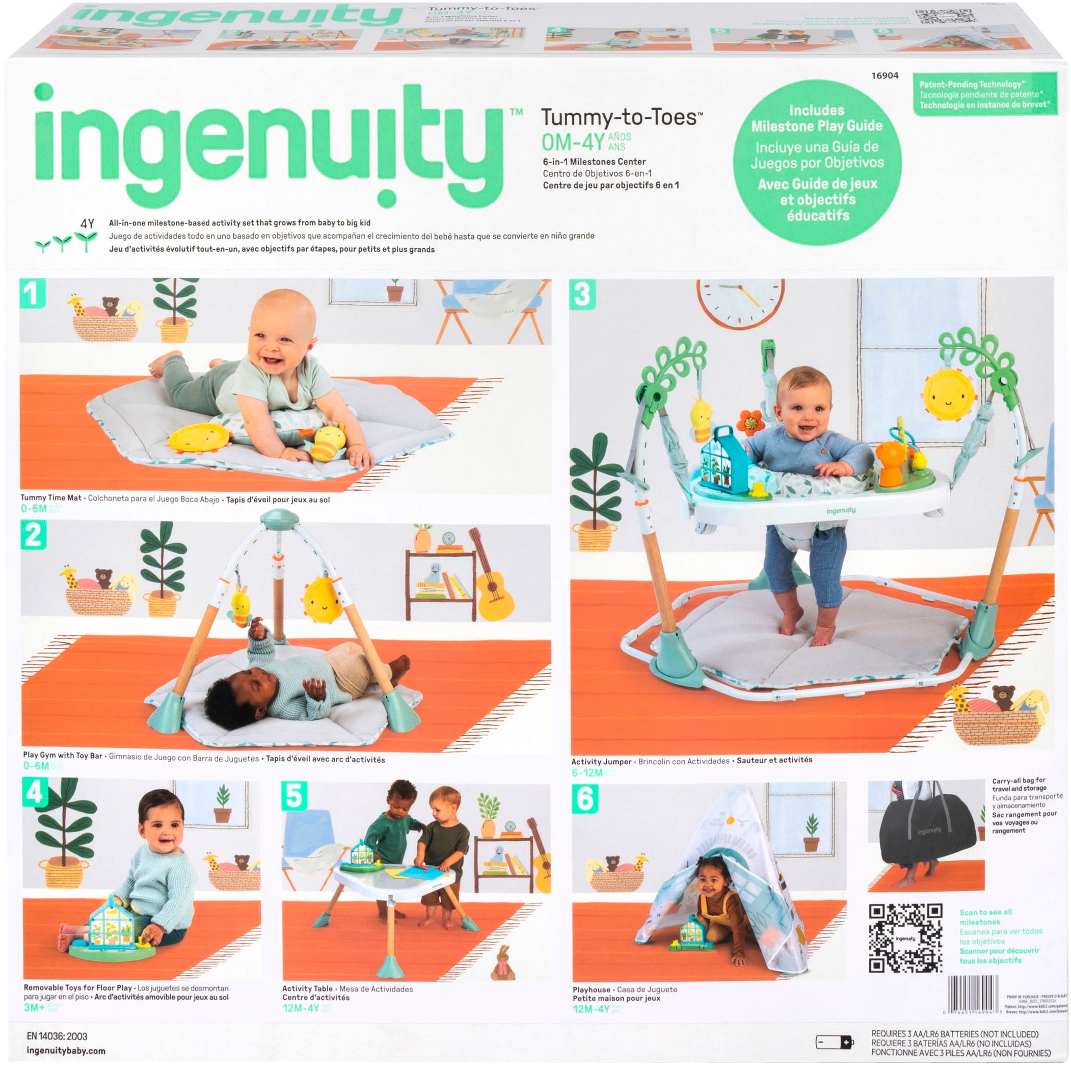 ingenuity Spielcenter »Tummy to Toes™ 6-in-1 Milestones Center«, mit Licht und Sound