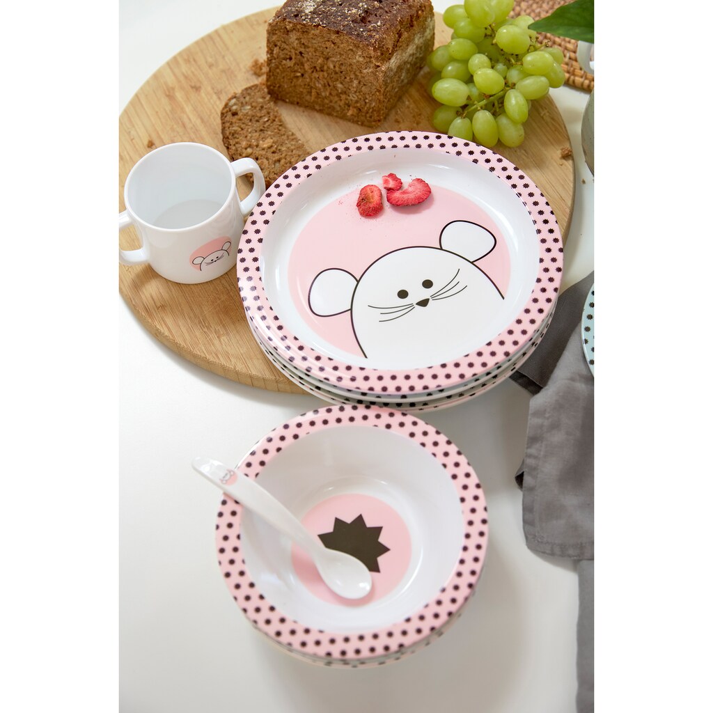 LÄSSIG Kindergeschirr-Set »Little Chums, Mouse«, (Set, 4 tlg.)