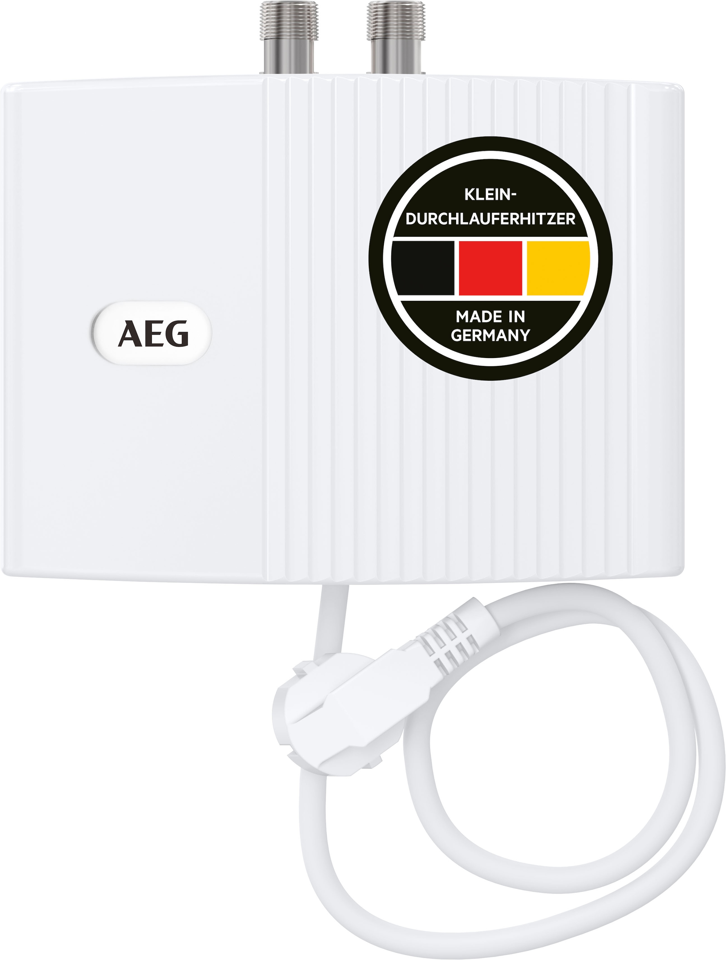 AEG Haustechnik Klein-Durchlauferhitzer "MTE 350 für Handwaschbecken, 3,5 kW, mit Stecker" elektronisch, sofort lauwarmes Wasser (ca. 35C)