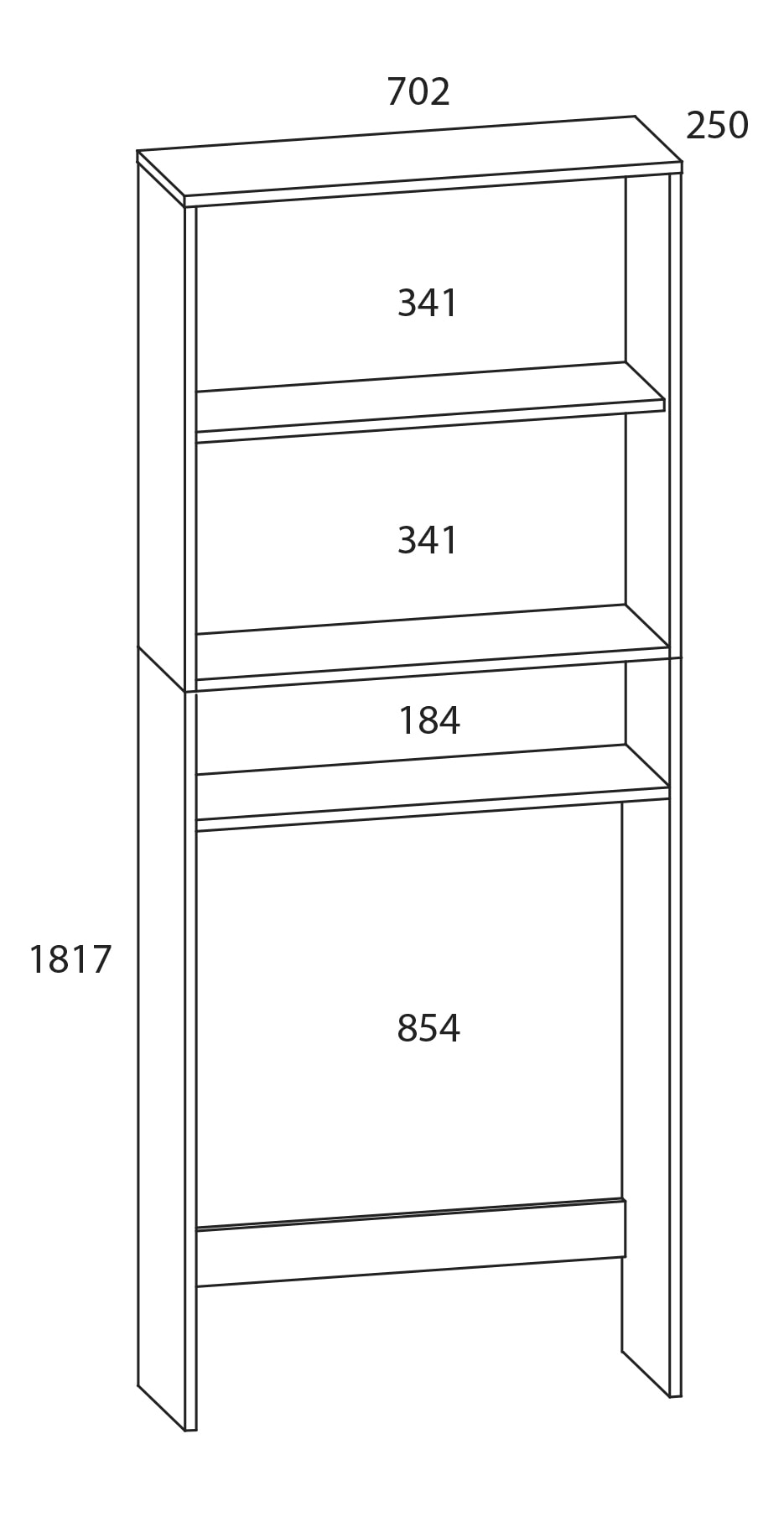 VCM Waschmaschinenumbauschrank »VCM Waschmaschinenschrank | Praktischer Überbauschrank mit viel Stauraum | Maße: B. 64 x H. 182 x T. 27 cm | Waschmaschinenregal für Bad und Waschküche | Waschmaschinenüberbauschrank - Lona«, (1 St.)