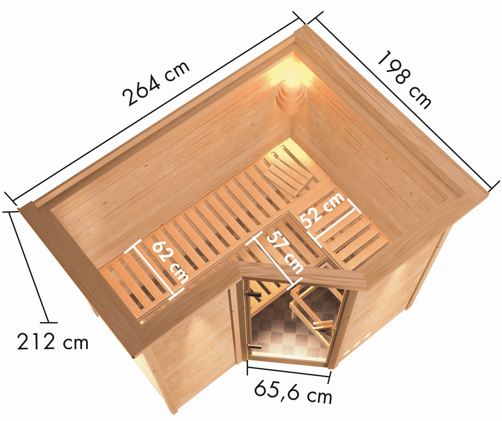 Karibu Sauna »Sanna 2« Set,  Ofen 9 kW Bio externe Strg easy