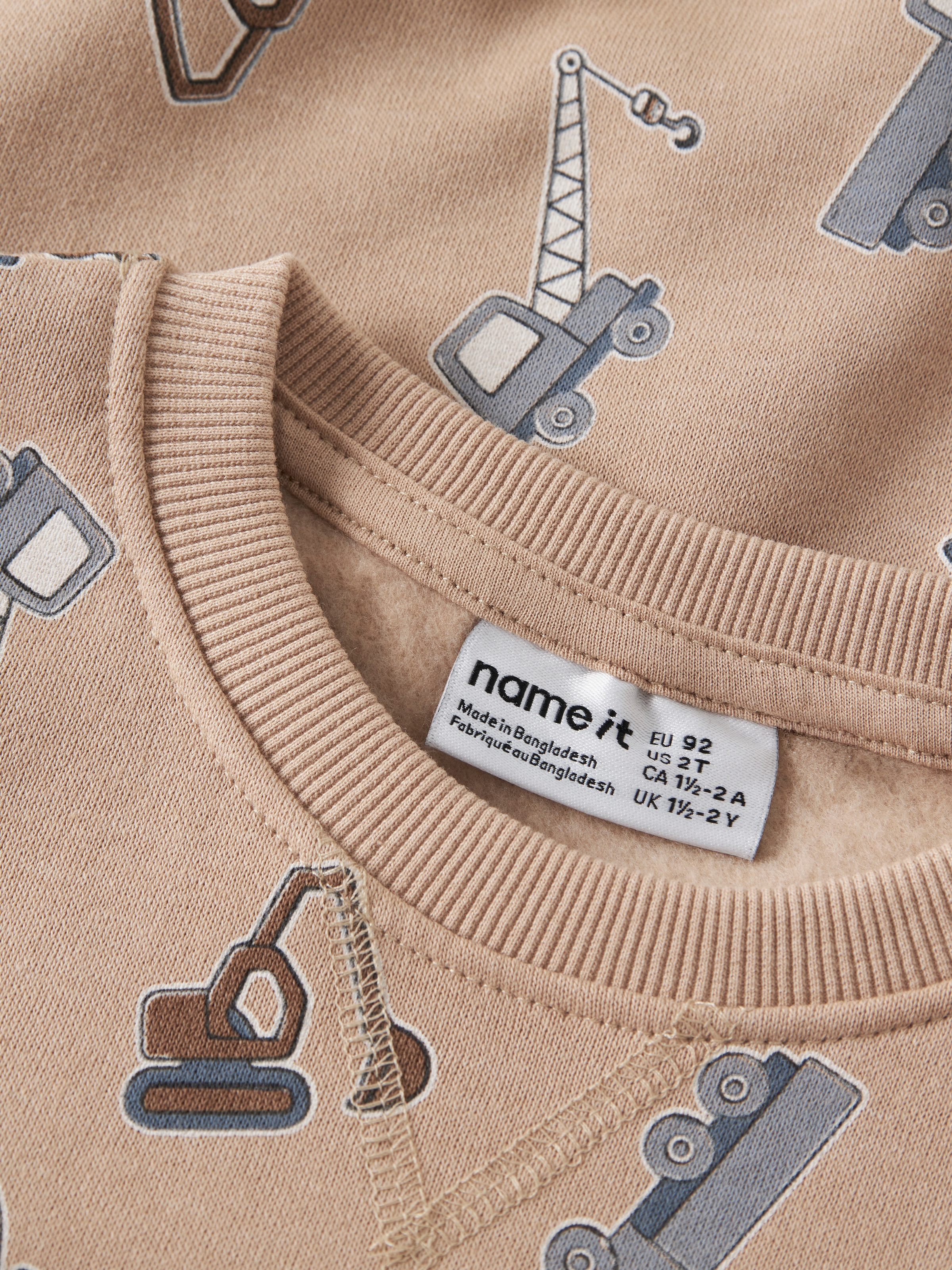 Name It Sweatshirt »NMMVIMO LS NREG AOP SWEAT BRU«, Baumwollmischung, regular fit
