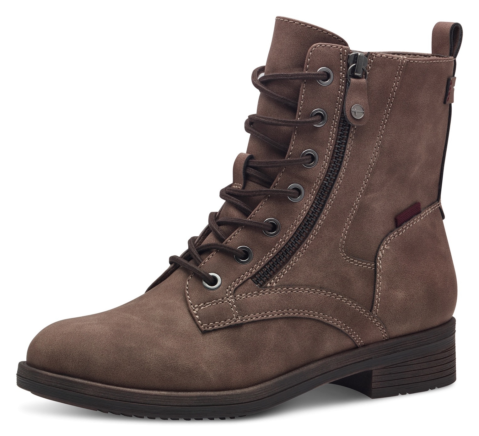 Tamaris Schnürboots »SHAE«, Blockabsatz, Schnürboots Stiefelette mit Zierreißverschluss
