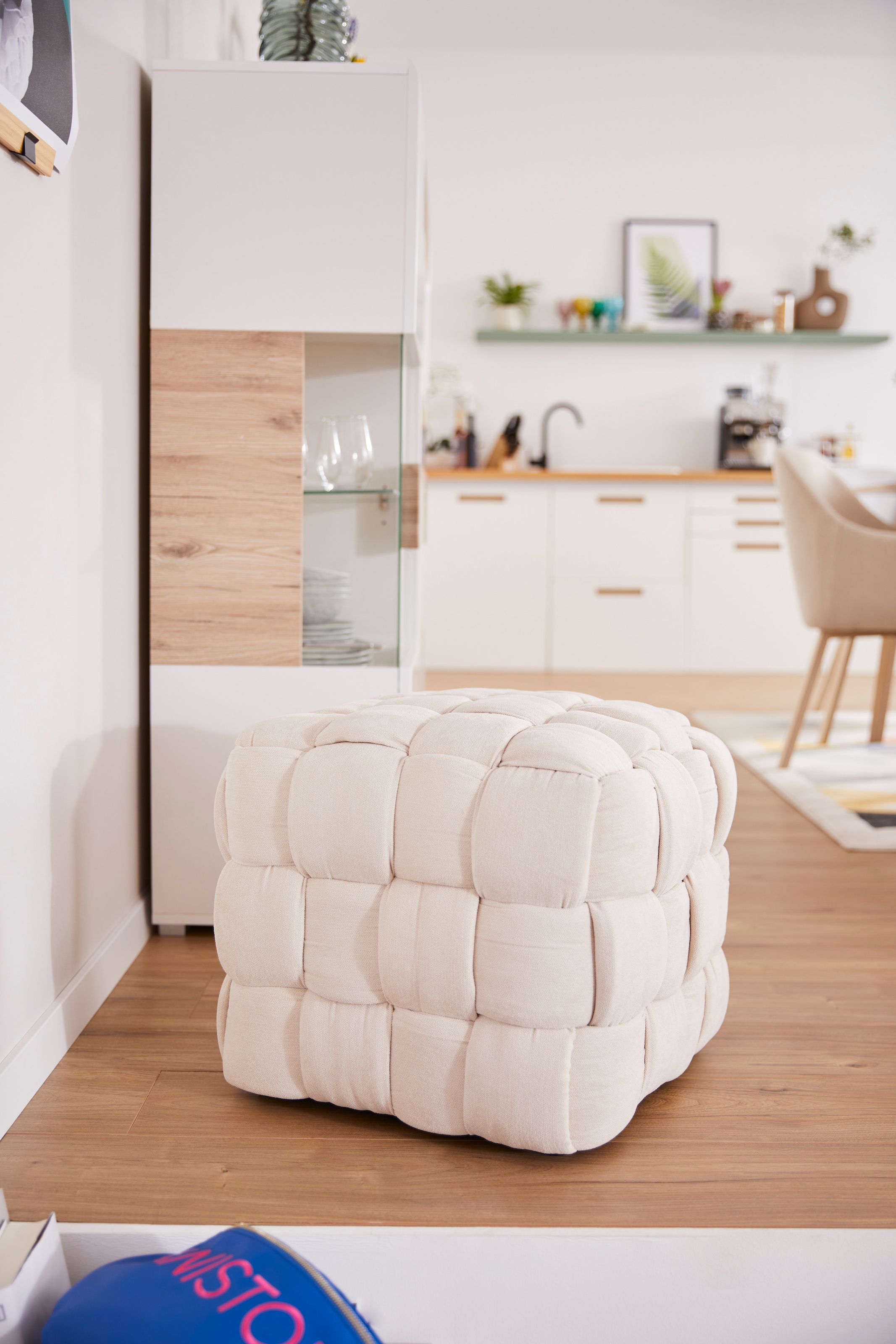 Jahnke Hocker »WEB ART S« Hocker, Couchtisch, Beistelltisch gepolstert in edler Flechtoptik