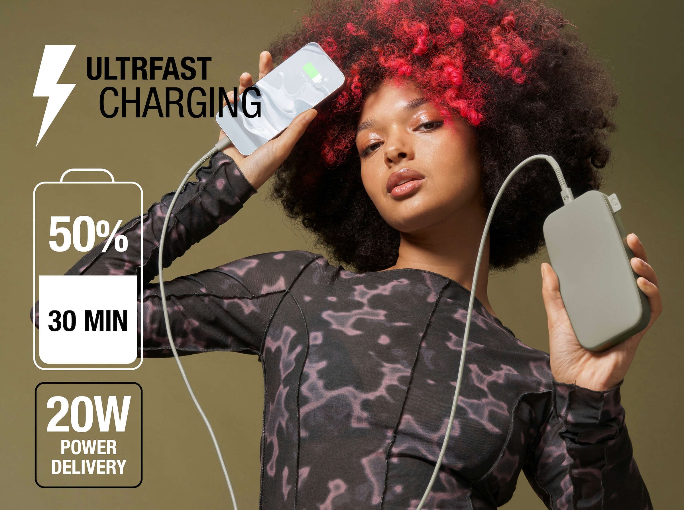 Fresh´n Rebel Powerbank »Power Pack 18000mAh mit USB-C, Ultra Fast Charge & 20W PD«