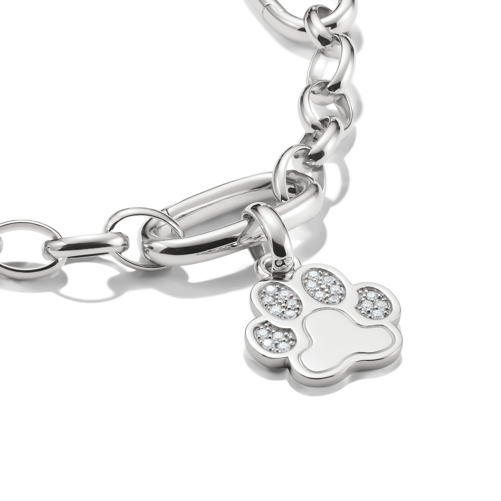 THOMAS SABO Charm-Einhänger »Charm Pfoten-Design - Connect« mit Zirkonia (synth.)
