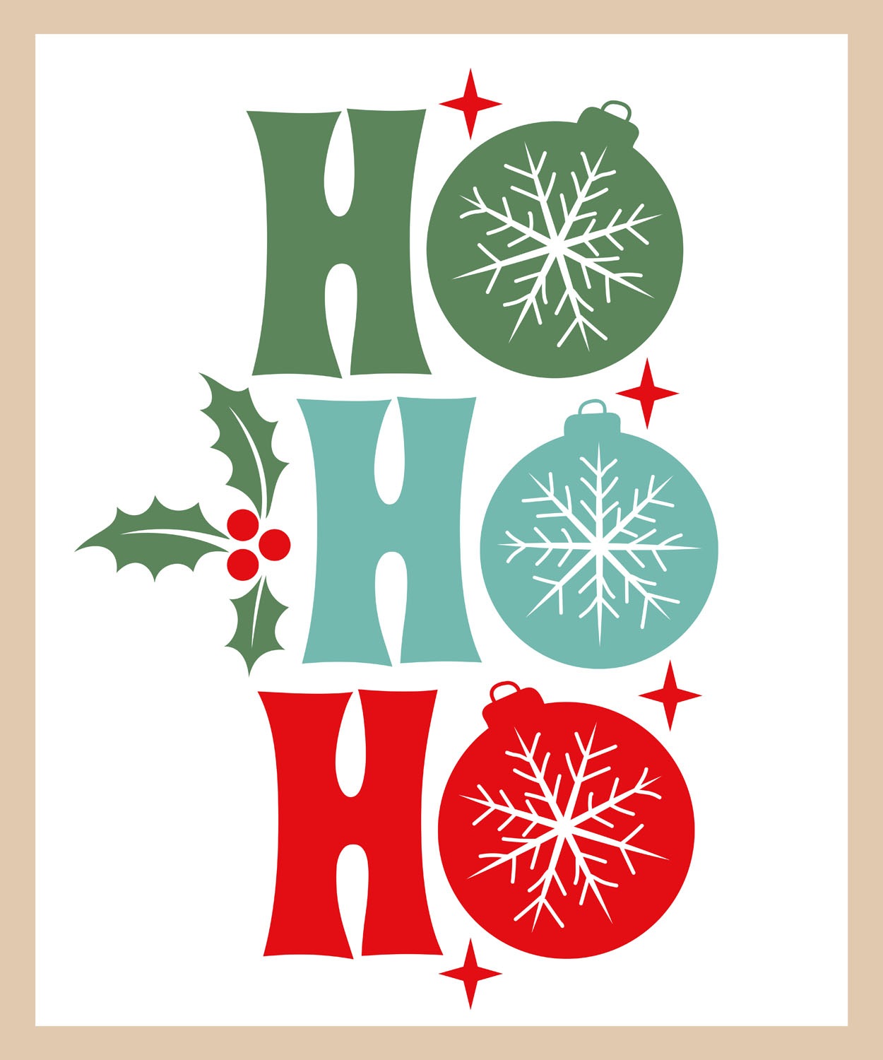 queence Bild mit Rahmen »Nistelzweig«, Jahreszeiten-Schriftzug-Weihnachten, (1 St.), Premium Rahmenbild, liebevolle Handarbeit