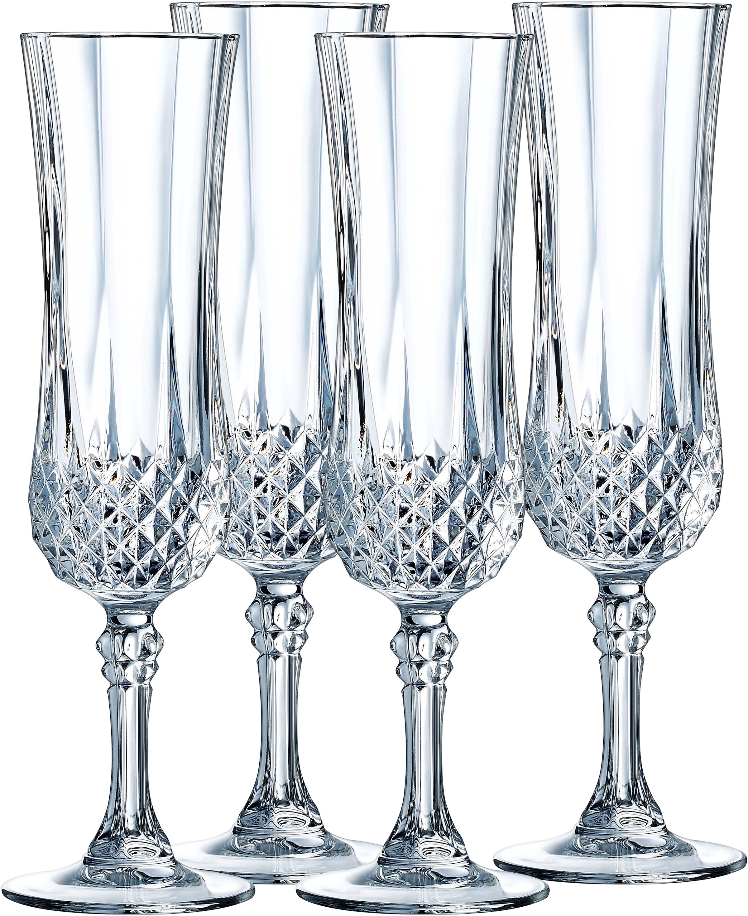 Luminarc Sektglas »Trinkglas Longchamp Eclat«, (Set, 4 tlg.), Gläser Set, sehr hochwertiges Kristallinglas