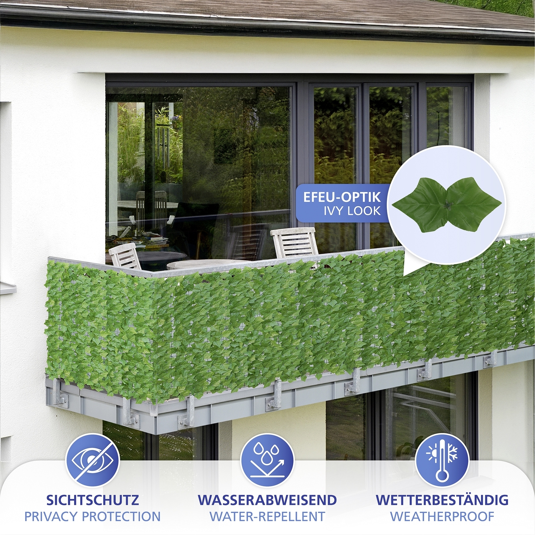 Maximex Sichtschutzelement »Sichtschutzmatte Efeu« witterungsbeständige Sichtschutzhecke, Kunststoff, für Balkon & Garten