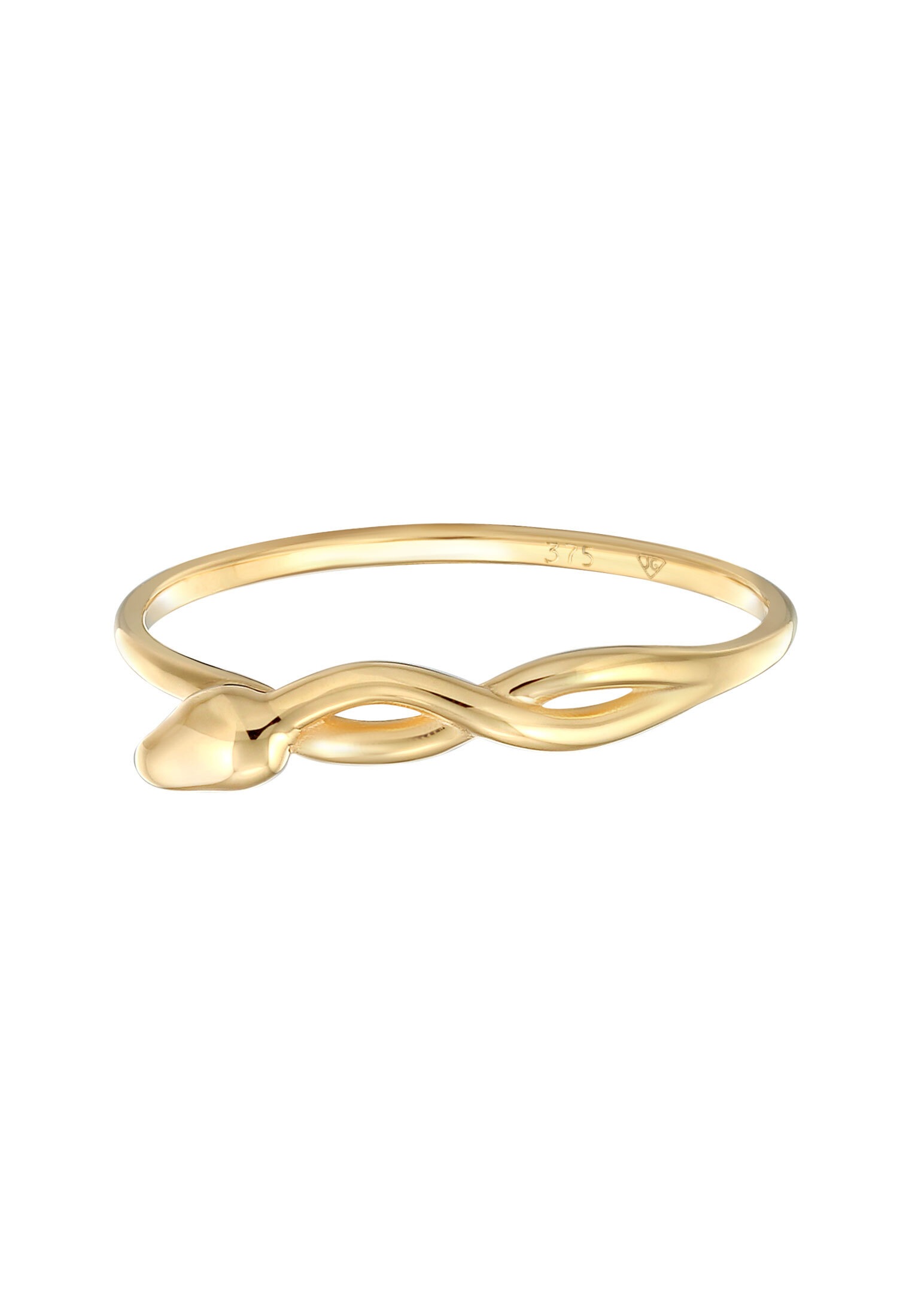 Elli Premium Silberring »Ring Schlange Infinity 375 Gelbgold«