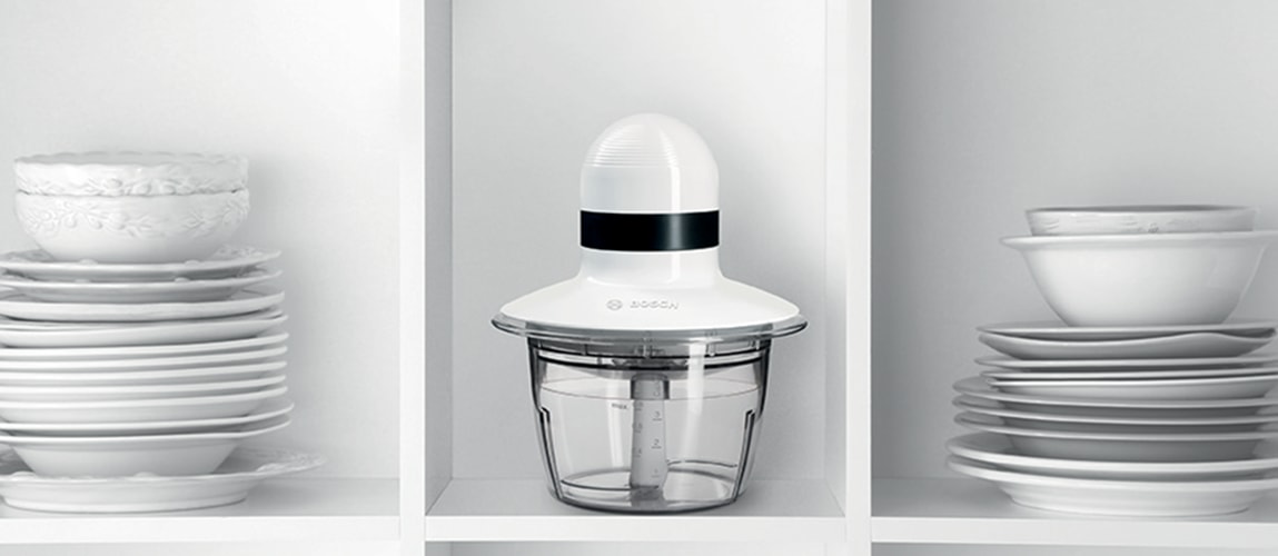BOSCH Zerkleinerer »MMR08A1, 800ml Behälter, Schlagscheibe, Edelstahl-Messer, weiß« 400 W Behälter mikrowellengeeignet, Einhand-Bedienung