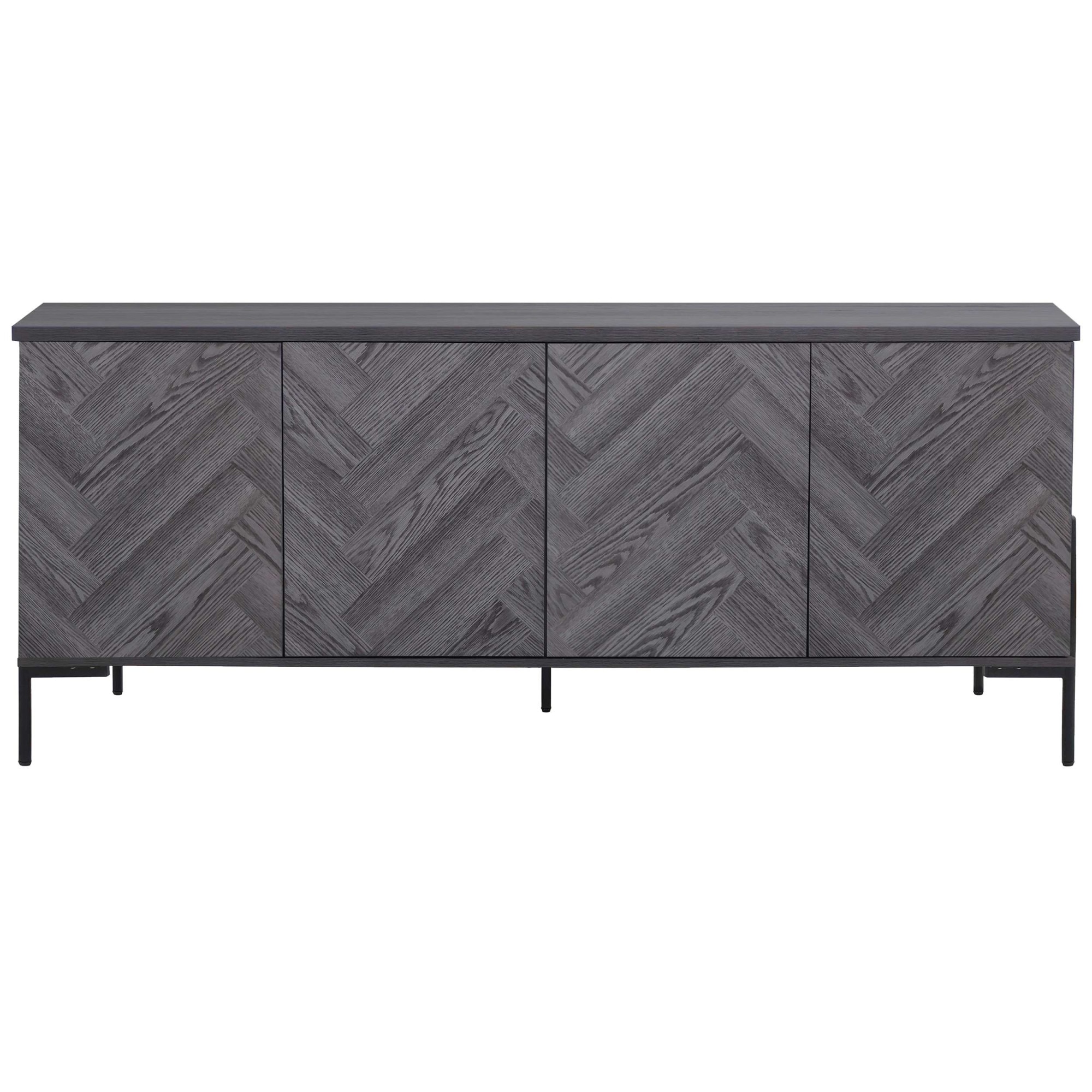 OTTO home Sideboard »Eadwine« Kommode, Push-to-open, Türen mit Fischgräten Muster, Breite 175 cm