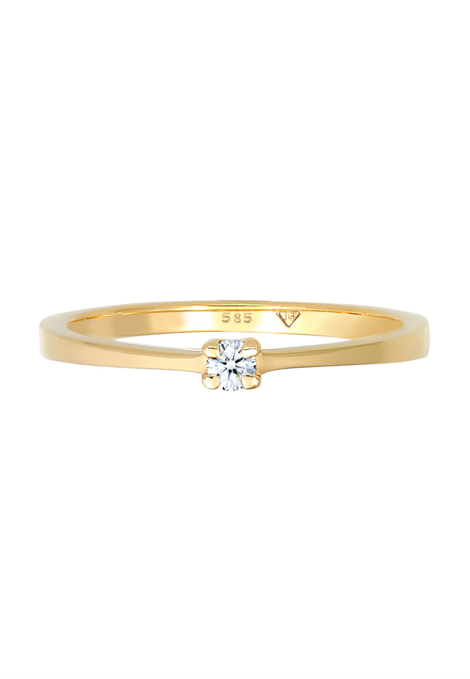 Elli DIAMONDS Verlobungsring »Ring Diamant Weiß Brillantschliff (0.11 ct) 585 Gelbgold«