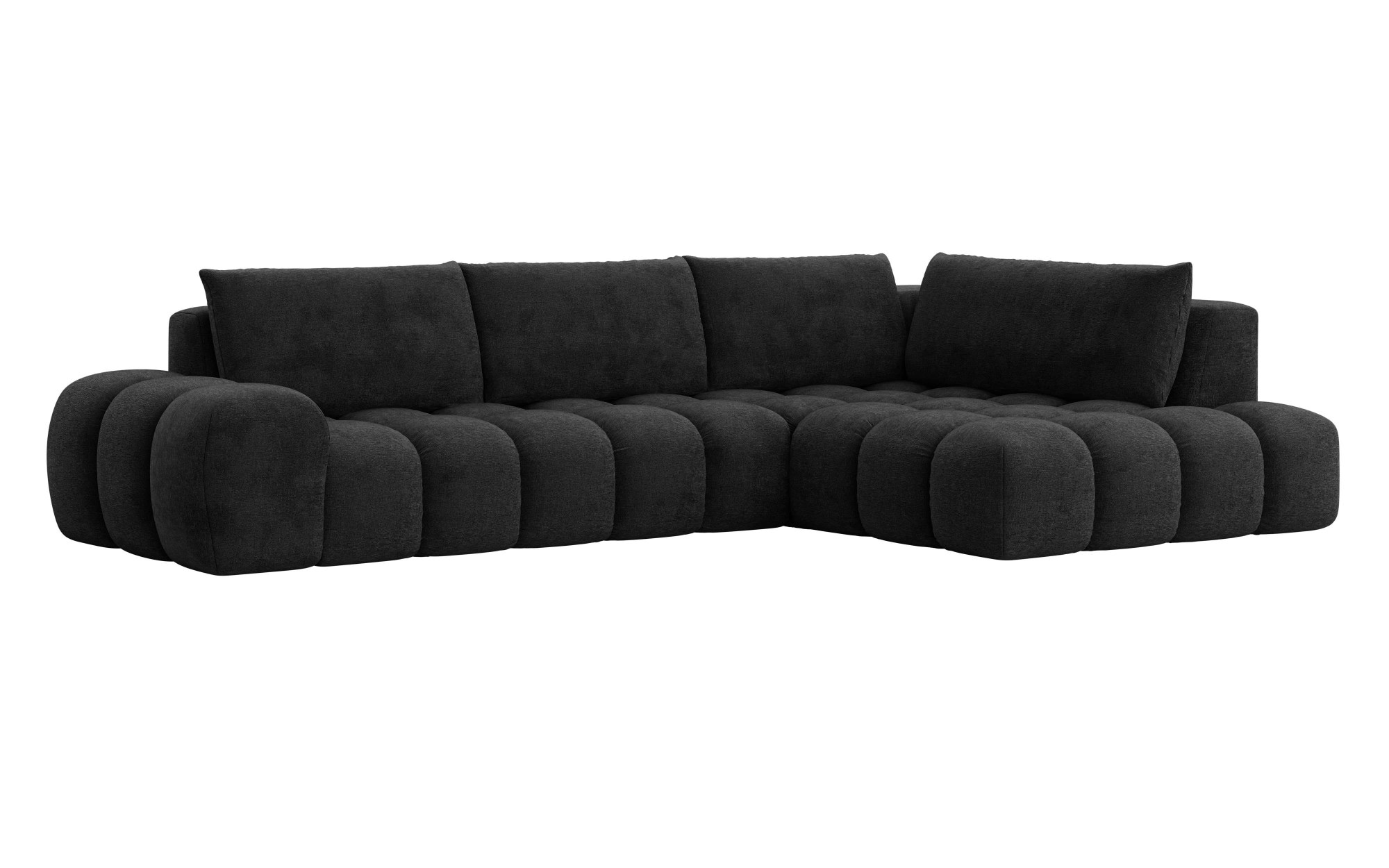 OTTO home Ecksofa »AZITA L-Form, XL 296 cm - Designsofa in Bubble-Optik« lose Rückenkissen, traumhafte Steppung