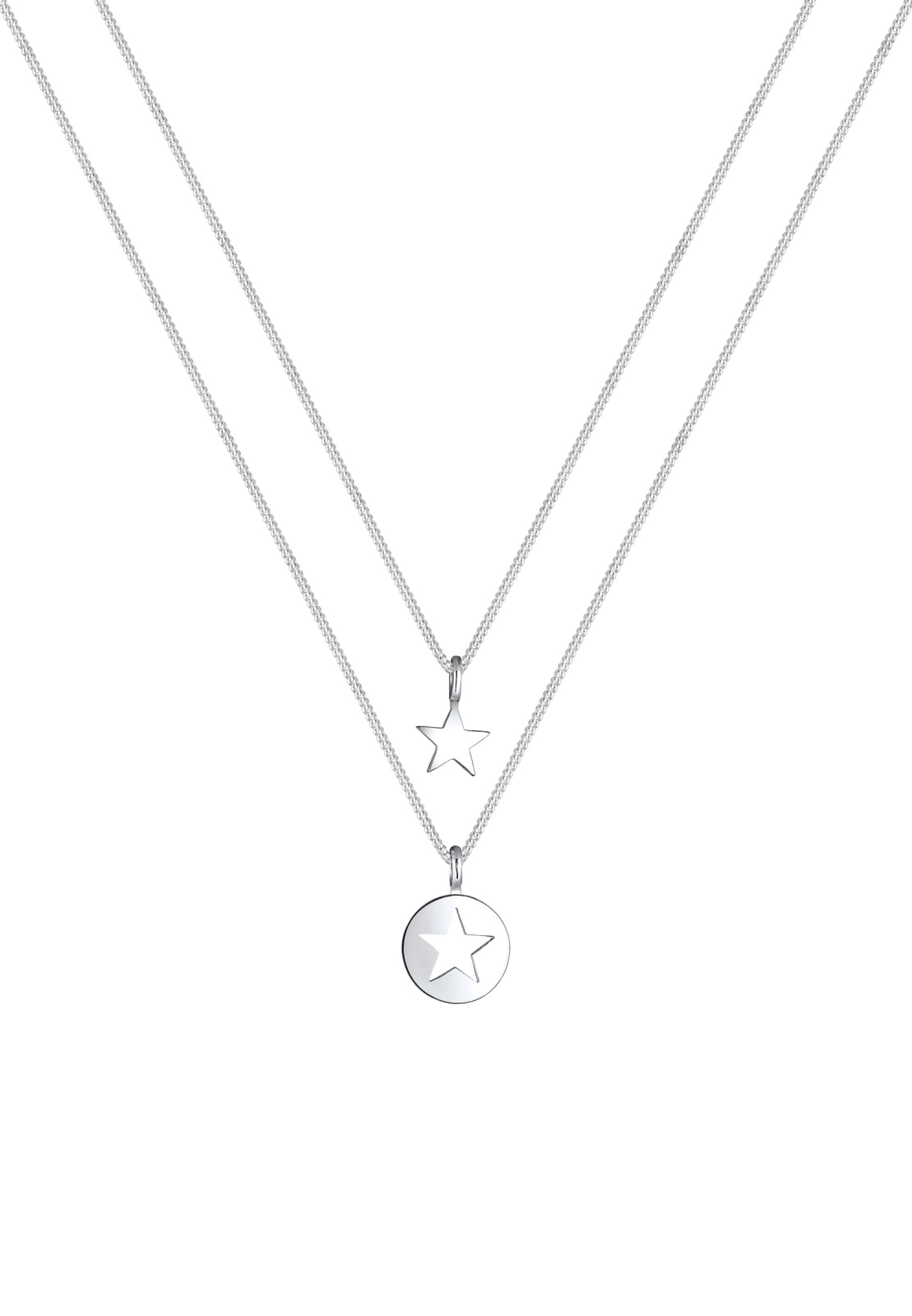 Elli Ketten-Set »Halskette Mutter Tochter Stern Anhänger 925 Sterling Silver«