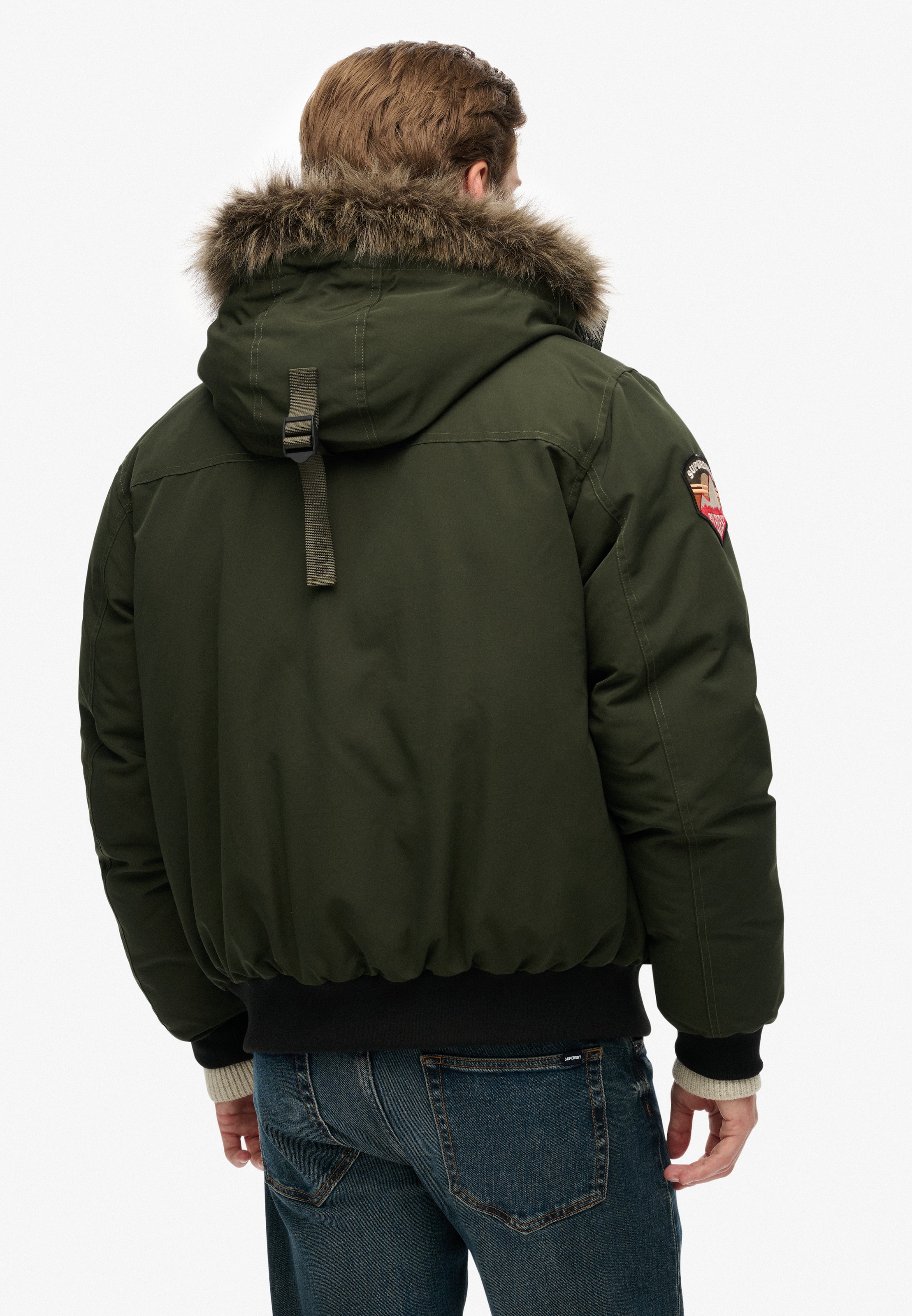 Superdry Steppjacke »EVEREST FAUX FUR BOMBER JACKET«, mit Kapuze