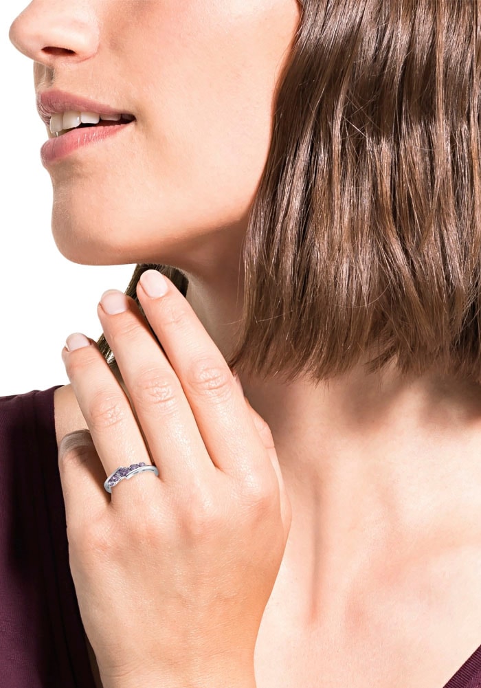 Amor Fingerring »Purple Elegance«, mit Zirkonia (synth.)