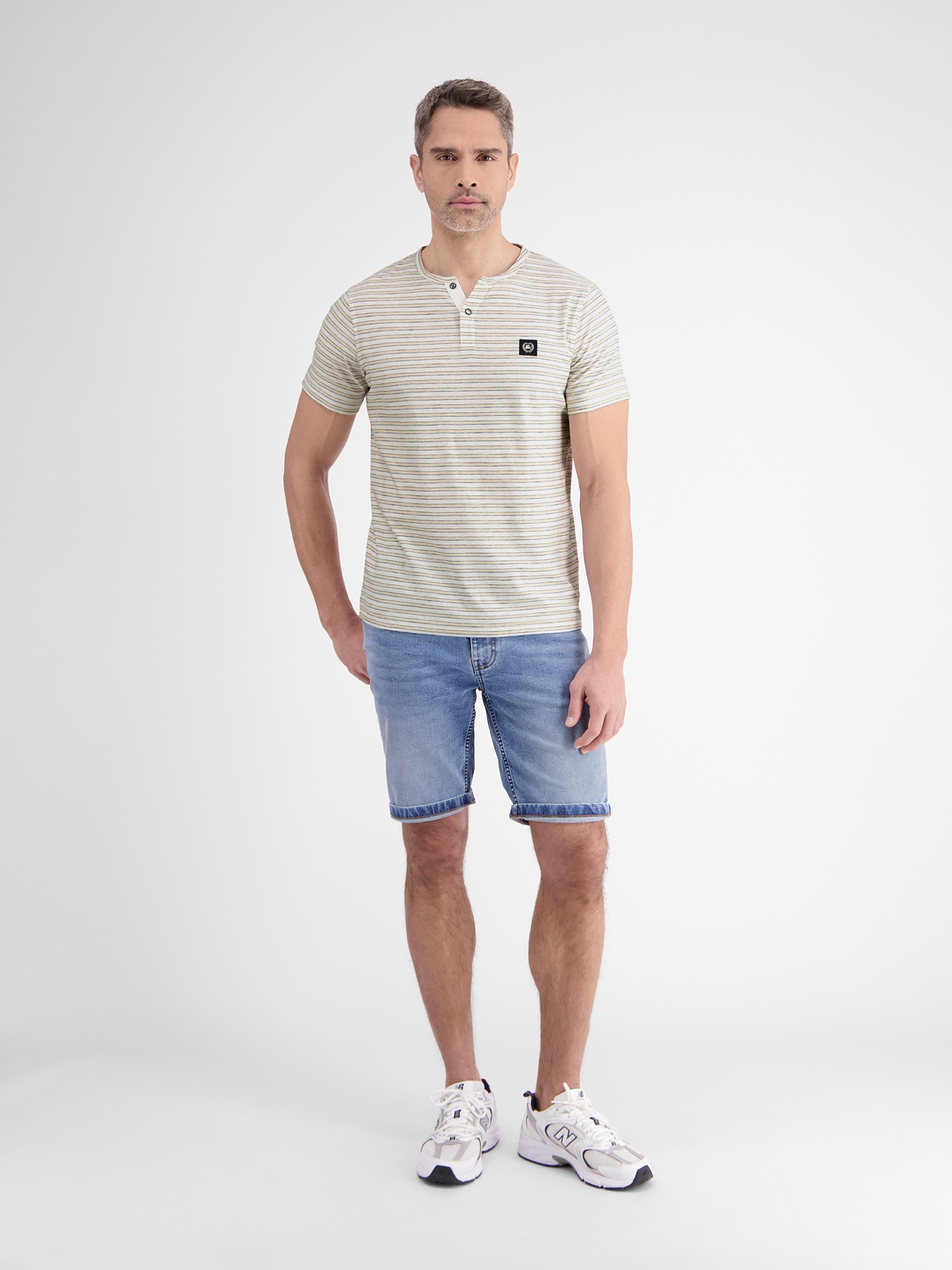LERROS Henleyshirt »LERROS Herren Serafino-Shirt, gestreift«
