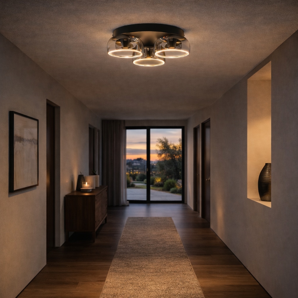 lumiCouture LED Deckenleuchte »Phantom« LED-Modul 1 Stk. Warmweiß Ø 39 cm, 1500 lm 2700 K, schwebende Optik, Rauchglas/Metall, schwarz