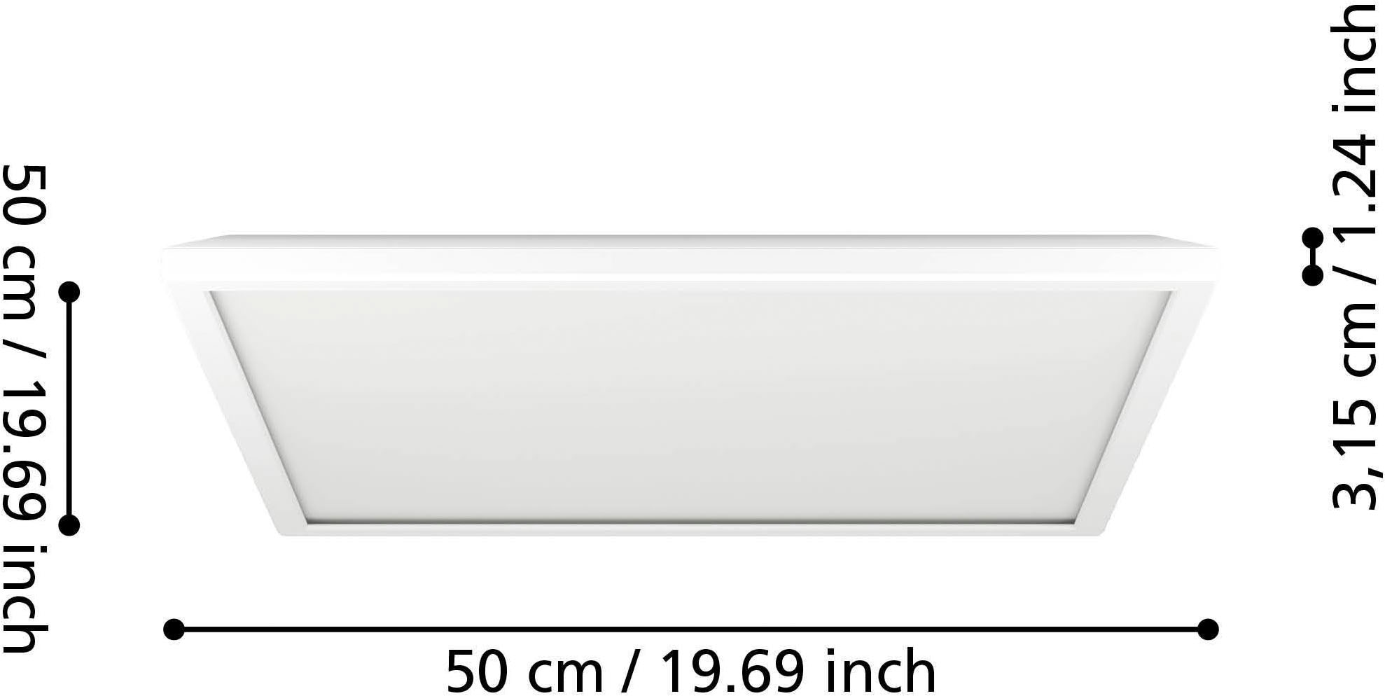 EGLO Deckenleuchte »Rovito-Z Deckenlampe, ZigBee 3.0, Kunststoff, Badezimmerlampe, IP44« LED-Modul 1 Stk. Kaltweiß | RGB Wand-/Deckenleuchte - L50 x B50 x H3,2 cm - weiß - 17W inkl.