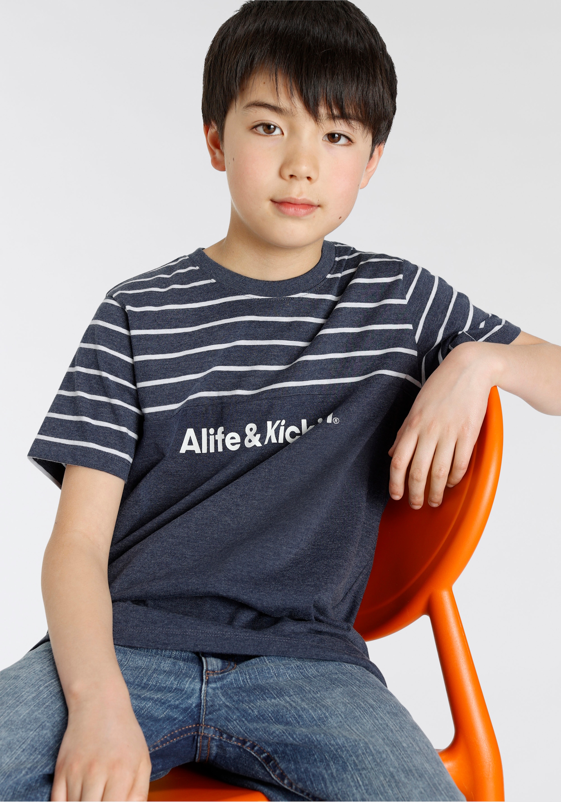 Alife & und NEUE Ringel, bei melierter garngefärbten »Colorblocking«, MARKE! in T-Shirt Kickin Qualität